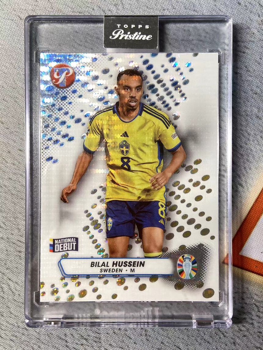 2024 Topps Pristine Hussein RC 欧洲杯 太古 元年 胡瑟因 瑞典 35/75编 新秀 银碎点折 原封砖 伊布伊萨 ...
