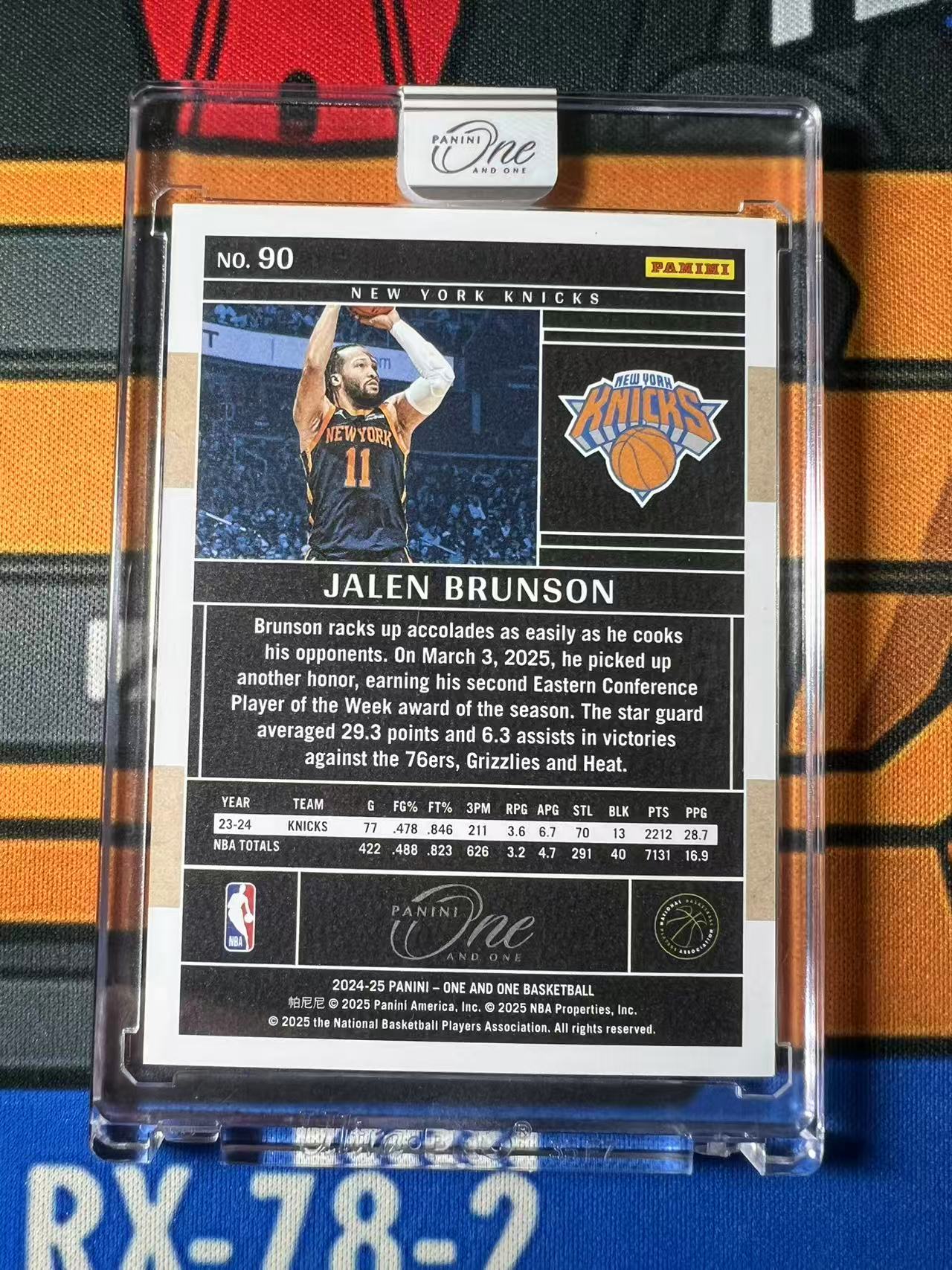 Panini 2024-25 One and One Jalen Brunson 【GT拍卖】 尼克斯 杰伦 布伦森 大头 25/35编 base 原封砖