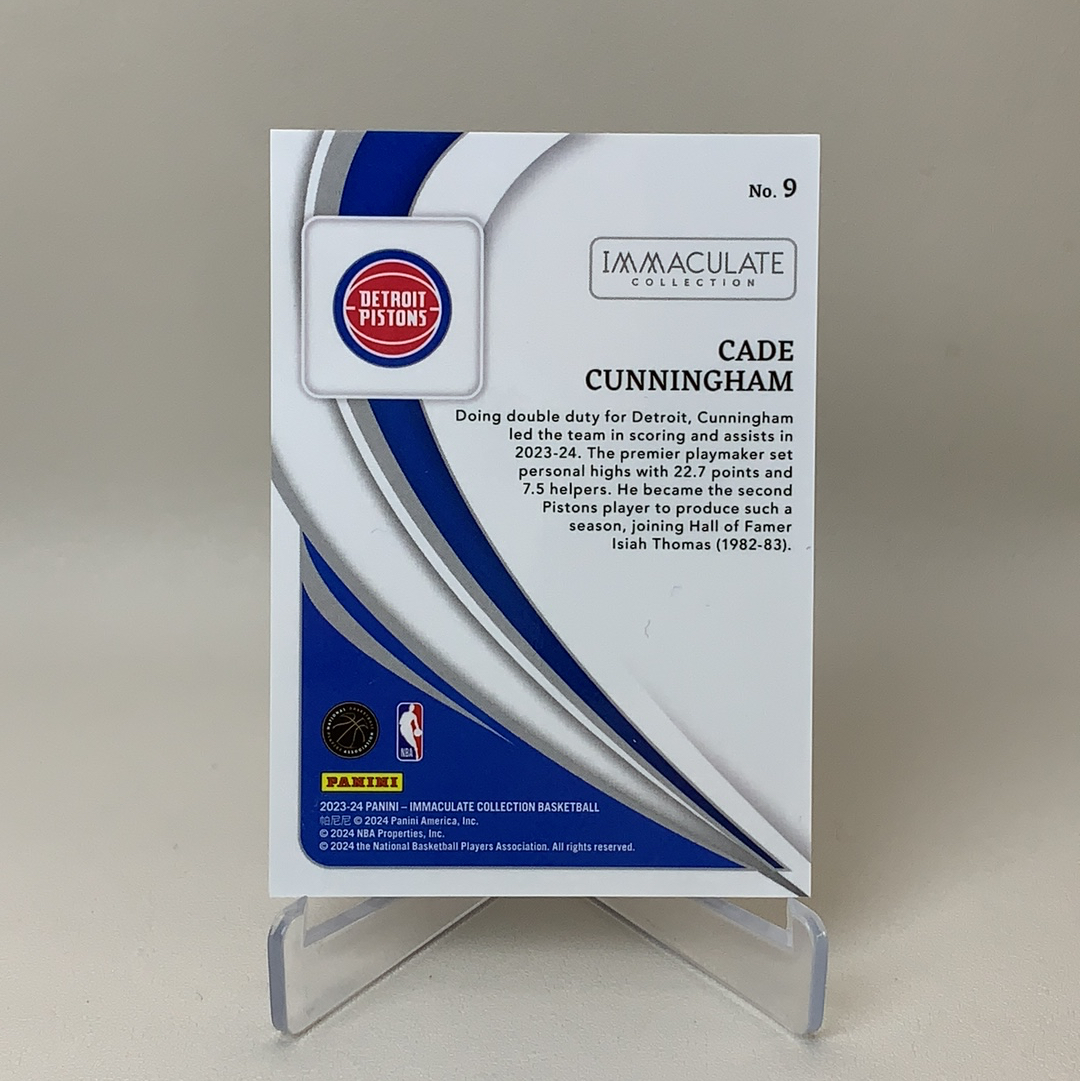 【弈卡代拍】2023-24 Panini Immaculate系列 Cade Cunningham 蓝折 折射 凯德·坎宁安 得分后卫 活塞 16/25编 超低编 品相如图 凑套必备 Lee总