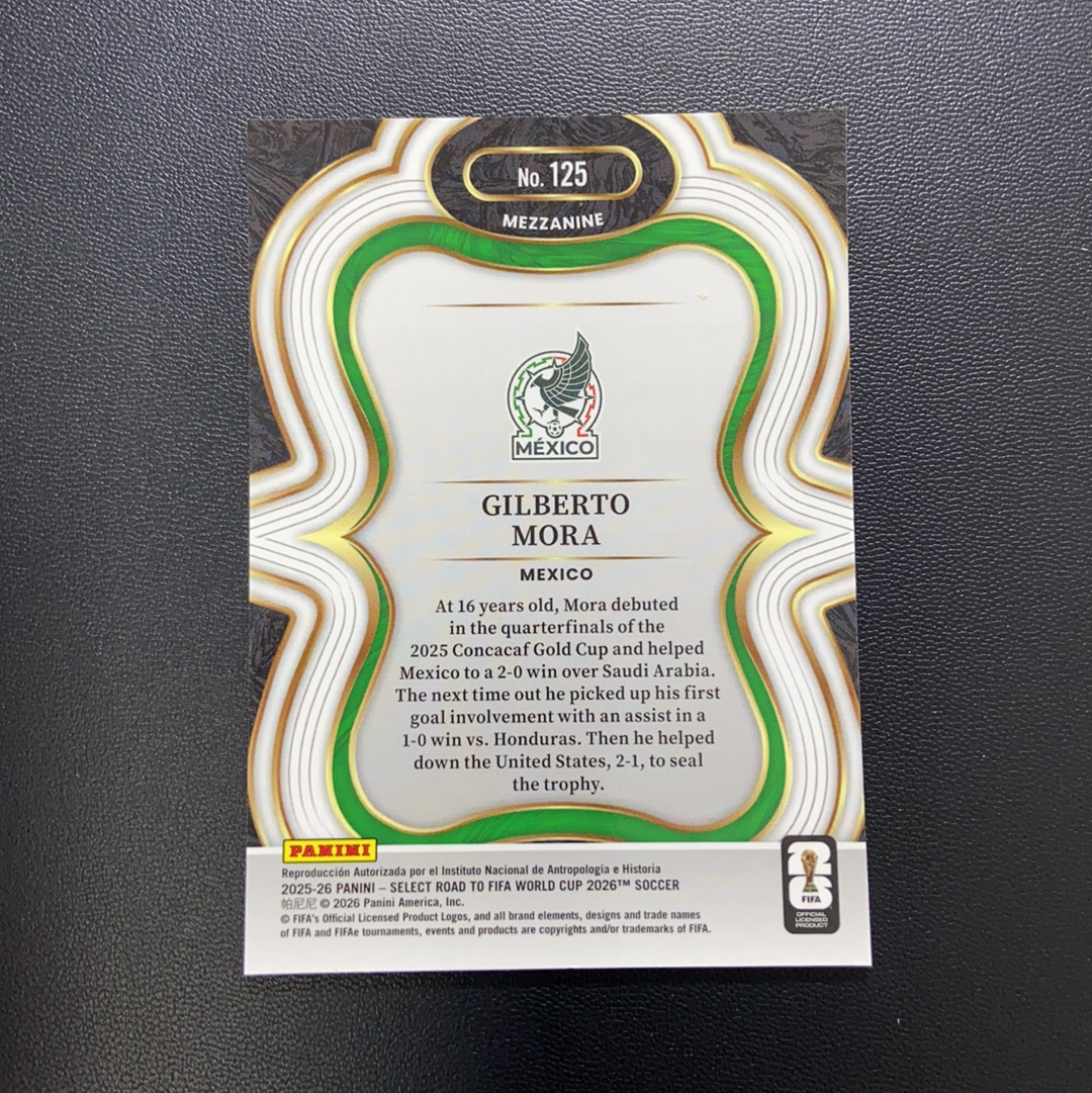【小牛代拍】2025-26 Panini Select GILBERTO Mora RC 世界杯之路 墨西哥 莫拉 新秀 大热 比例二级 只合并当日订单卡品如图(polo)