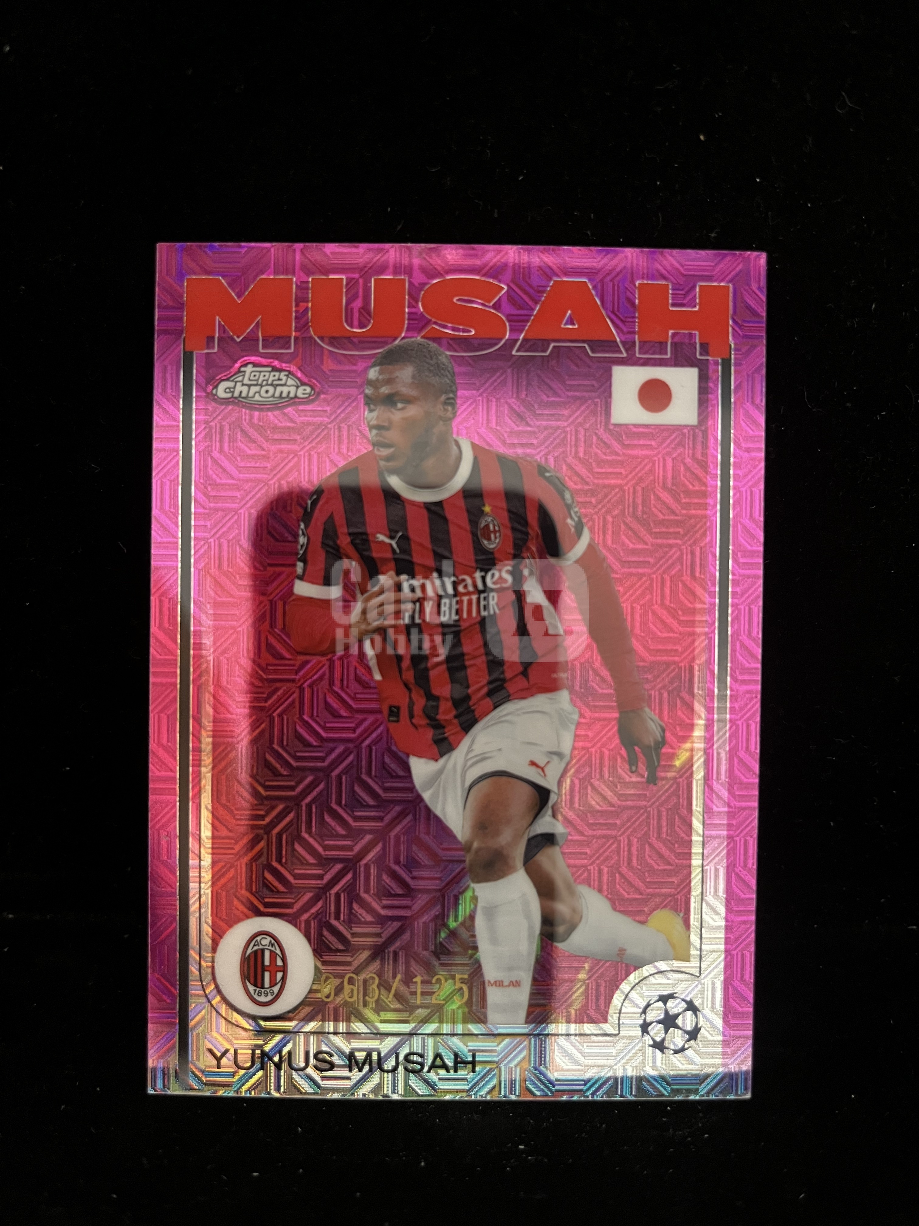 免费代拍 2025 Topps Chrome 欧冠 尤努斯·穆萨 Yunus Musah 063/125编 粉折 卡品如图#B083