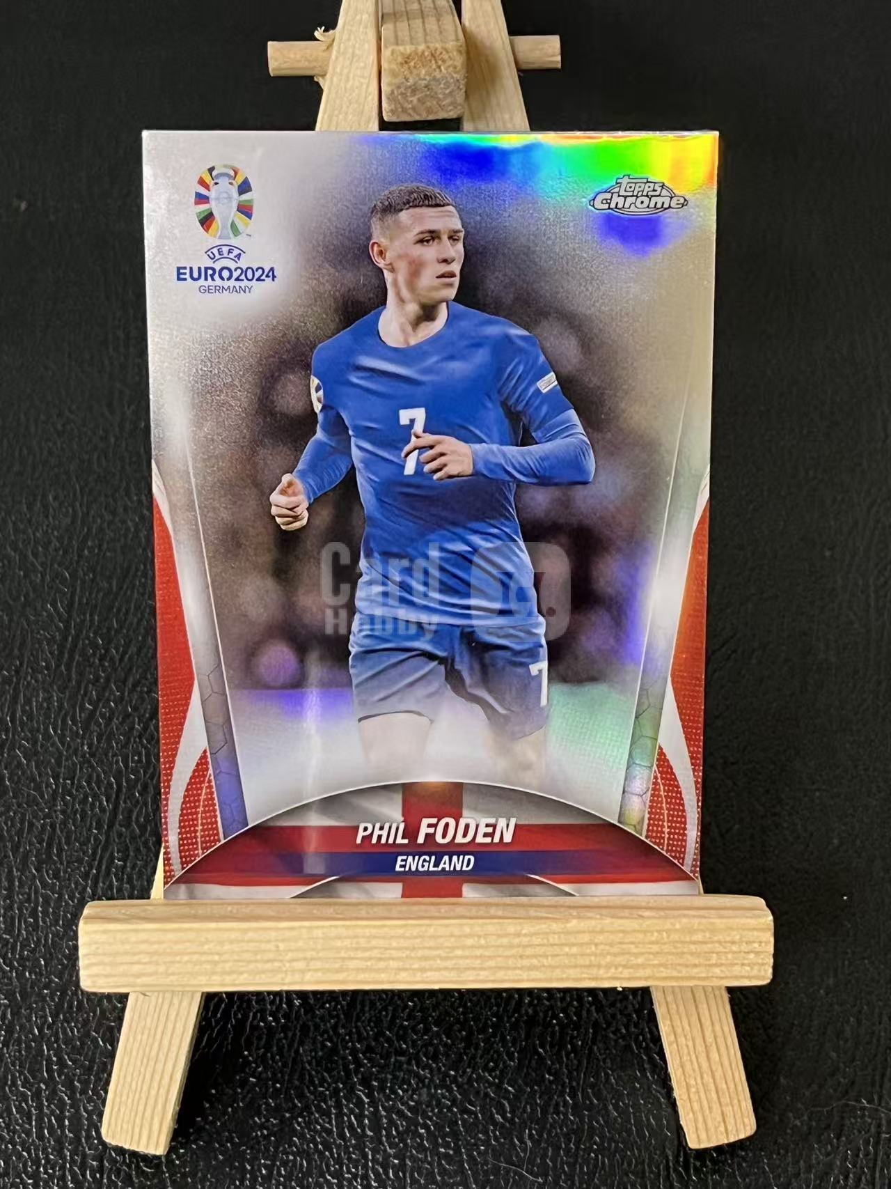 2024 Topps Chrome Phil Foden 菲尔 福登 英格兰 银折 欧洲杯 实卡精美 卡品如图 LA-1