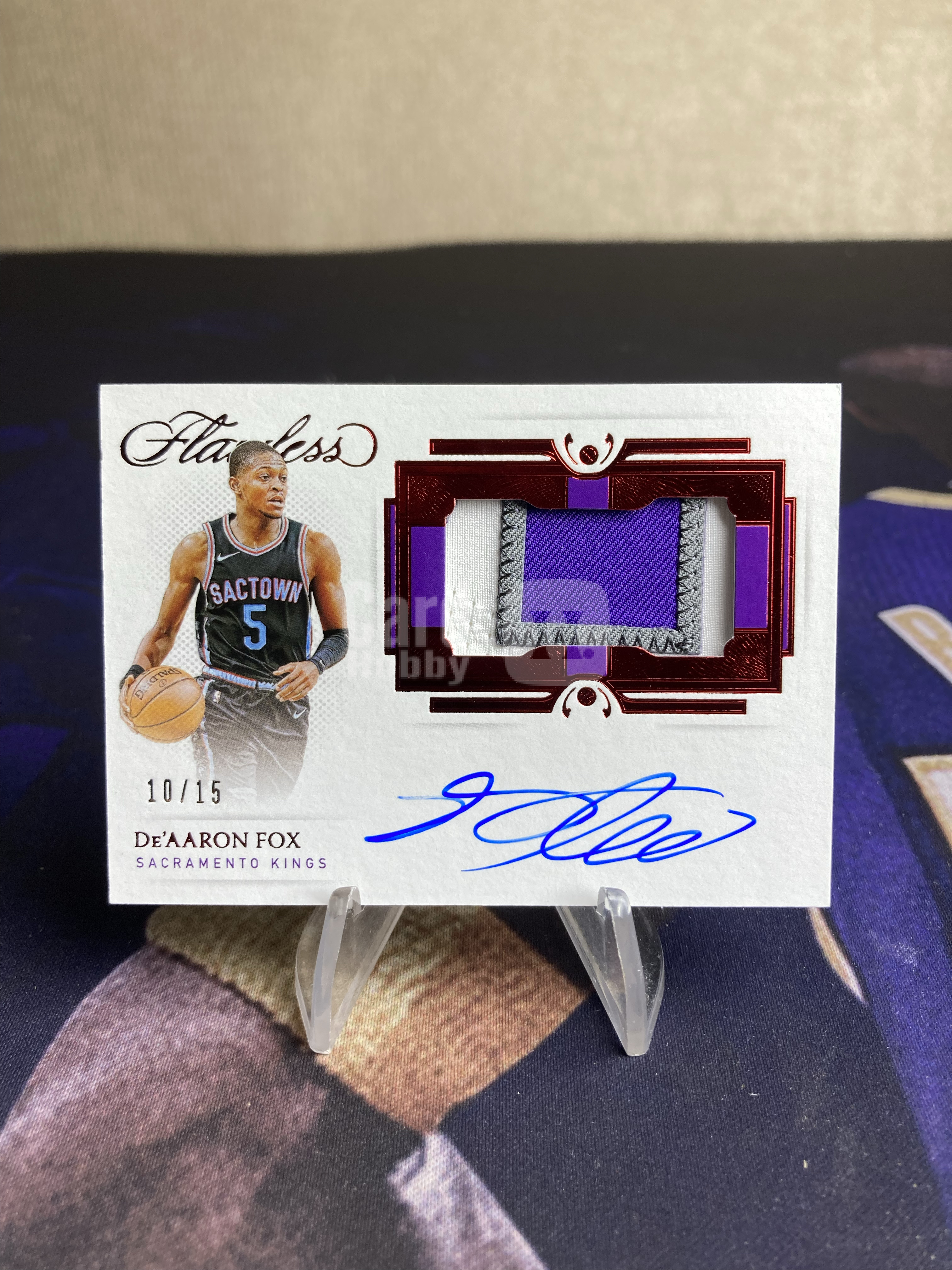 2020-21 Panini Flawless De'Aaron Fox 【星卡优转】手提系列 国王 达龙福克斯 10/15编 签字 卡签 红平行 HPA 暴力切割 专收必备 墨迹如图 微瑕如图 杀菌