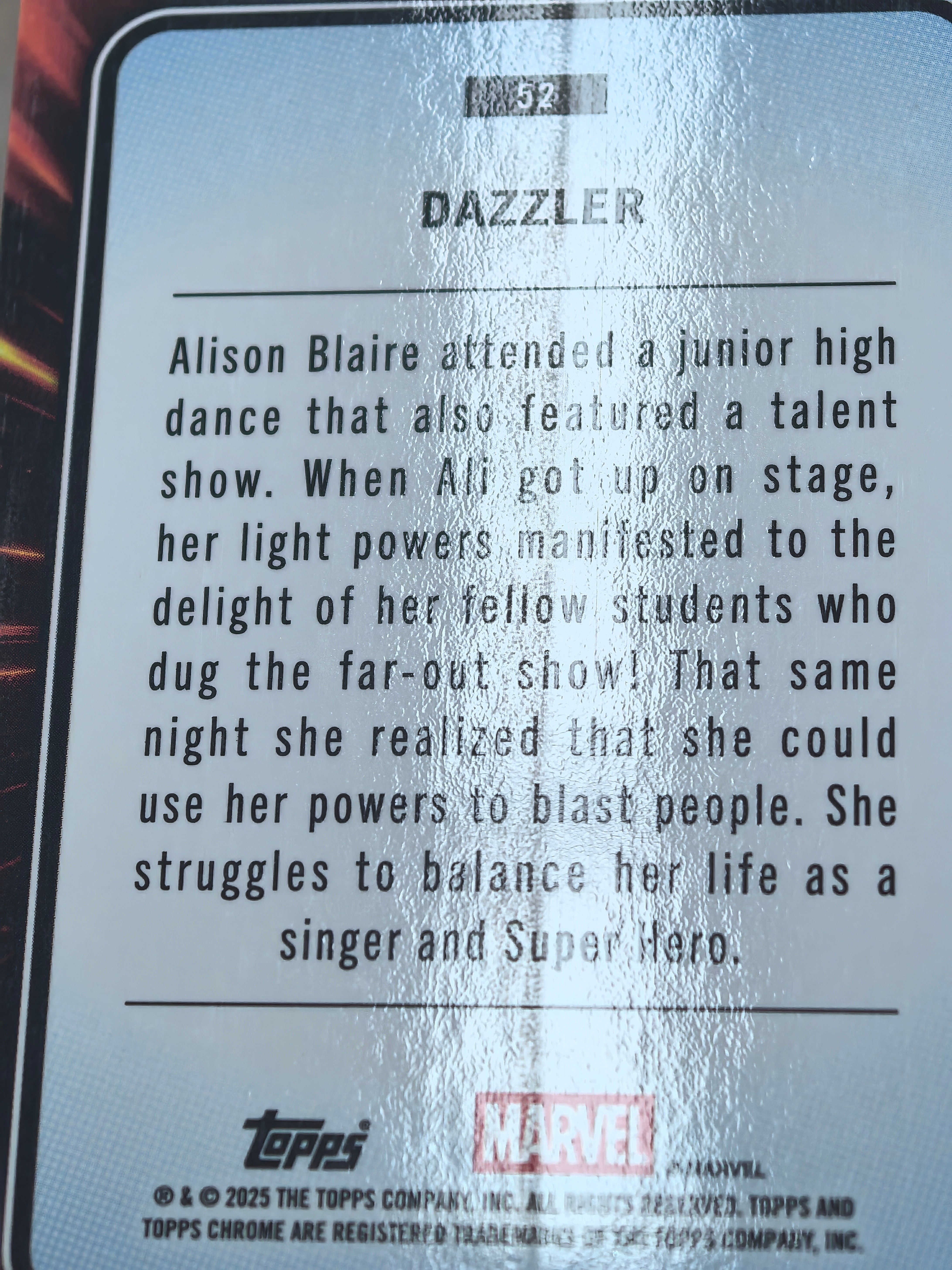 2025 Topps Chrome 漫威 DAZZLER 炫光姐 01/10编 首编 黑折 折射 微瑕 实卡精美 卡品如图 收藏必入 流浪