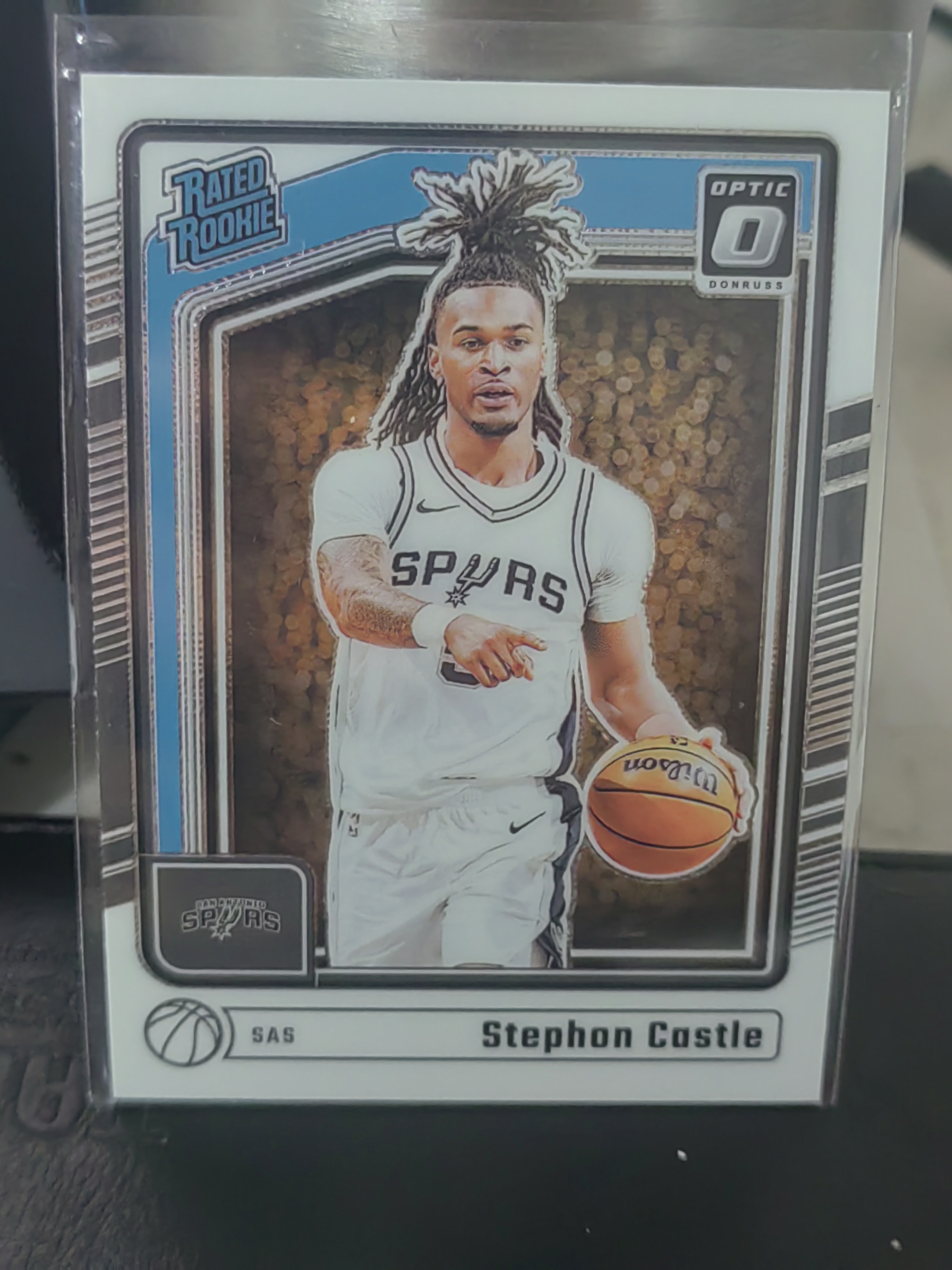2024-25 Panini Donruss Optic Stephon Castle RC 杜蕾斯OP 斯蒂芬 卡斯尔 马刺 新秀 篮 白边白角 不保卡品 卡品如图