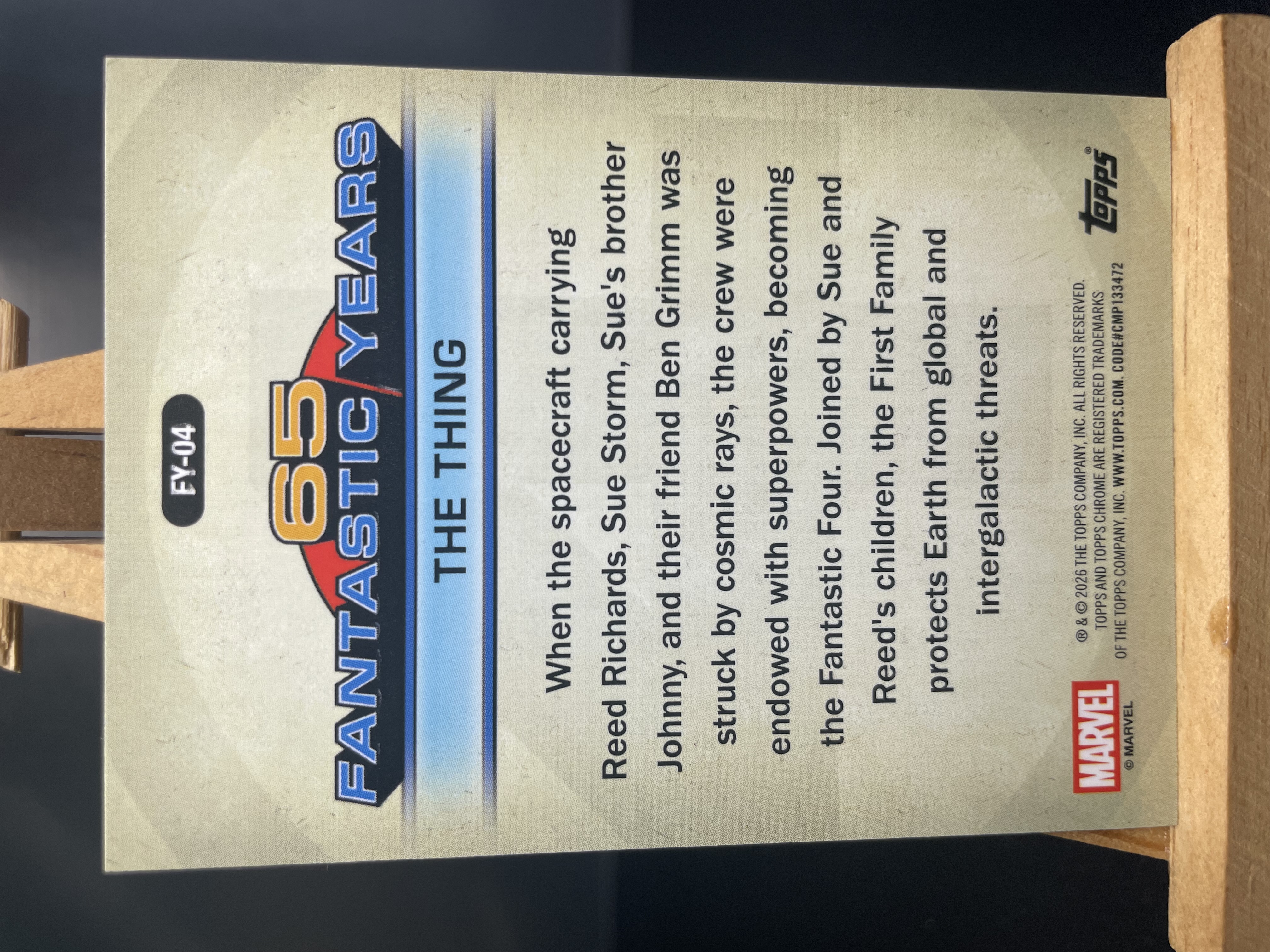 (B5)2026 TOPPS 折射 神奇四侠 65周年特卡 石头人 实卡好看 收藏凑套必备 卡品如图 !!!