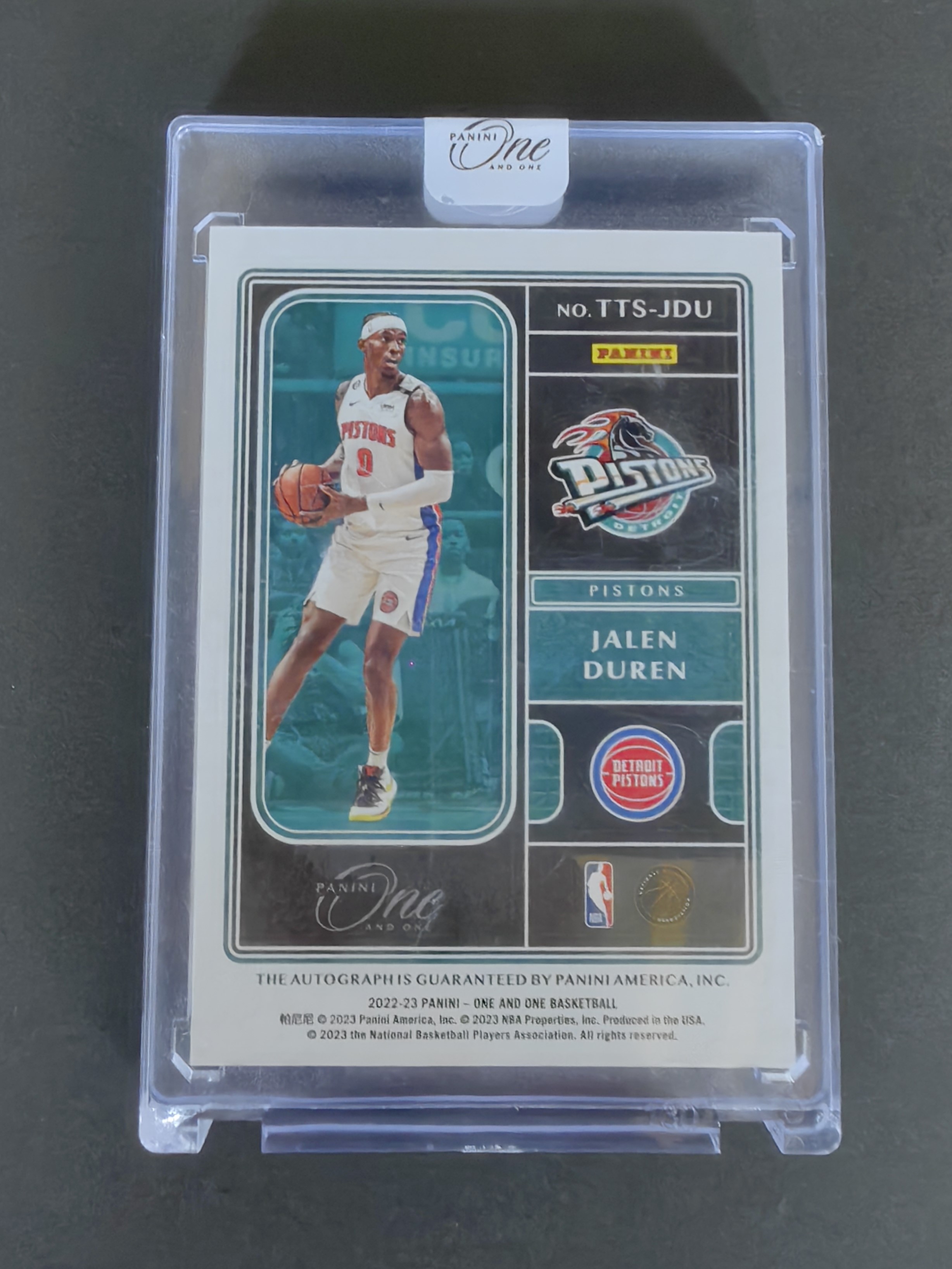 2022-23 Panini One and One Jalen Duren RC #TTS-JDU 杰伦杜伦 新秀年 泰坦签 签字 50/99编 原封砖 卡品如图