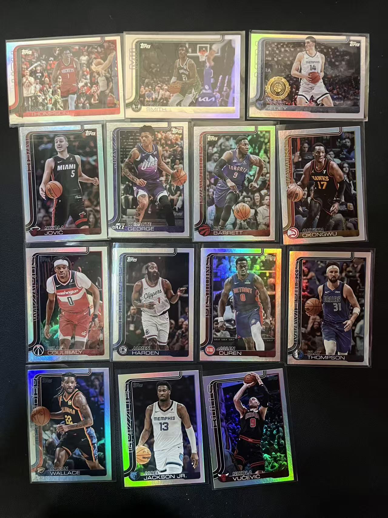 2025 Topps Flagship Amen Thompson 阿门 汤普森 扎克 伊迪 基昂特 乔治 哈登 杰伦 杜伦 克莱 巴雷特 银折 14张 卡品如图 龙龙龙