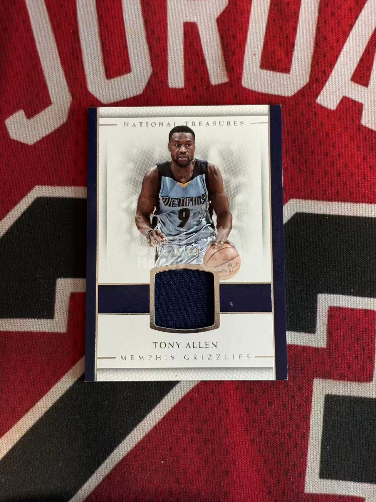 2016-17 PANINI NATIONA TONY ALLEN 国宝高端系列 灰熊名宿 防守大闸 托尼阿伦 99编 Gu 亲穿落场球衣物料切割 衣料实物卡【烂臭嘴拍卖】