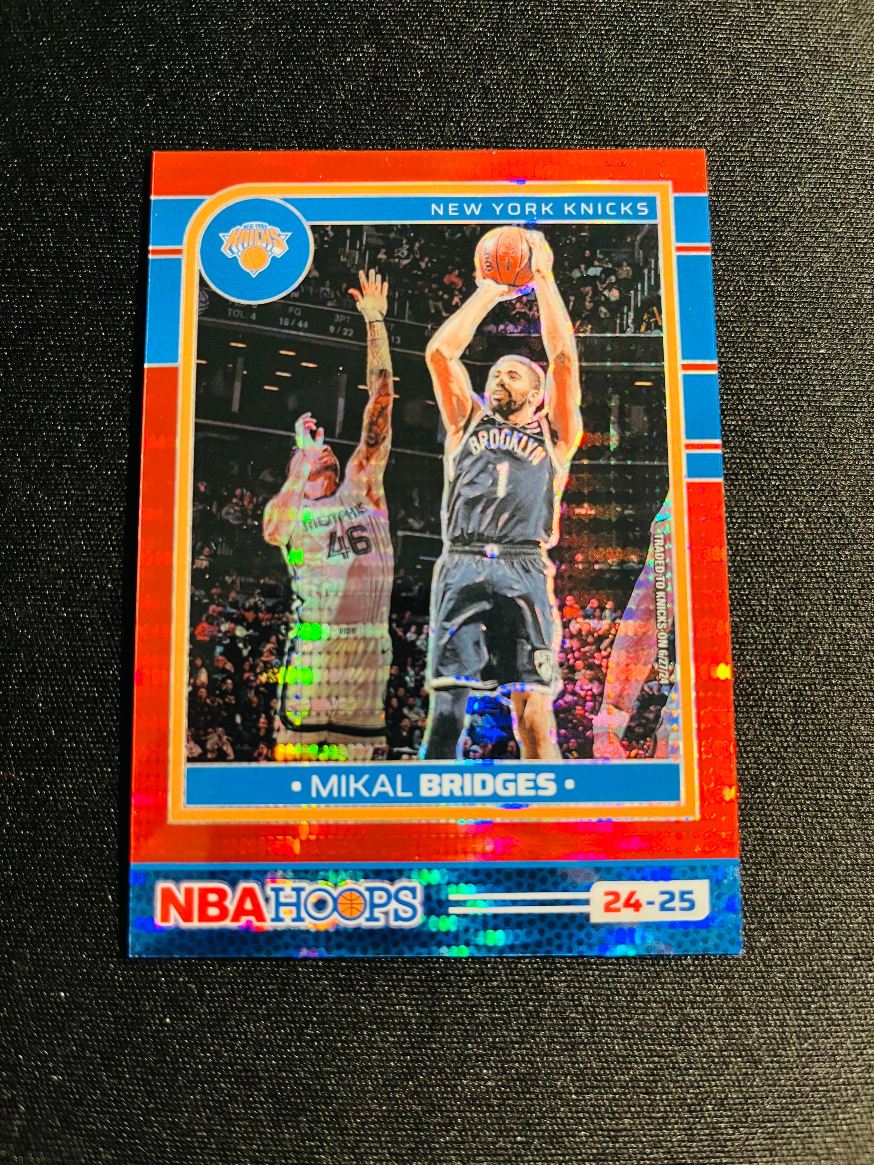 【古都拍卖0手续费高额预付】2024-25 Hoops 尼克斯 米卡尔 布里奇斯 199编 红脉冲折 选图帅气 实卡好看 凑套收藏——Mafty