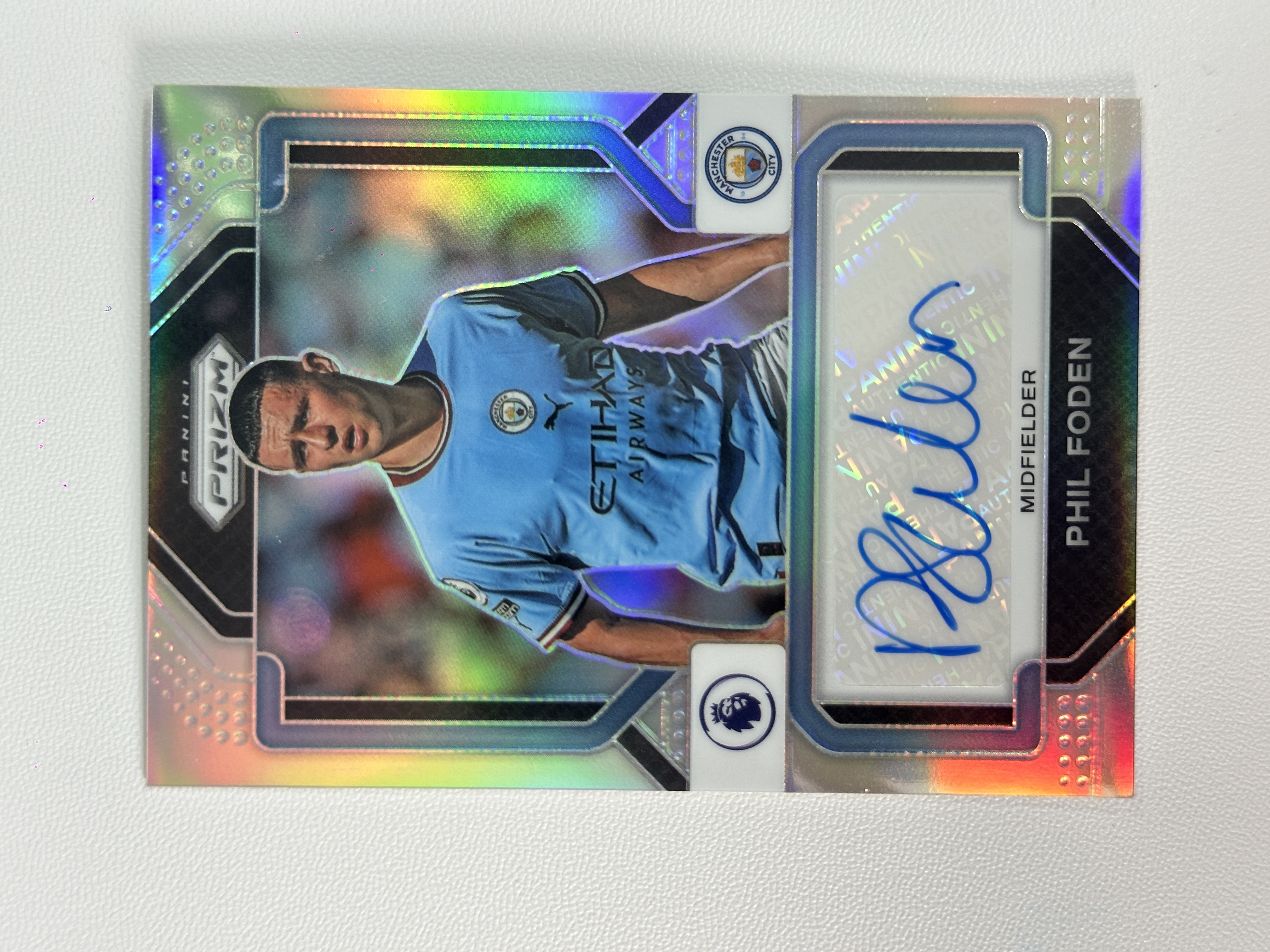 【天秤座拍卖到卡预付85%】 2022-23 Panini Prizm 英超 曼城 Phil Foden 菲尔 福登 折射 99编 签字 太子 实卡好看 收藏必备 ※F12