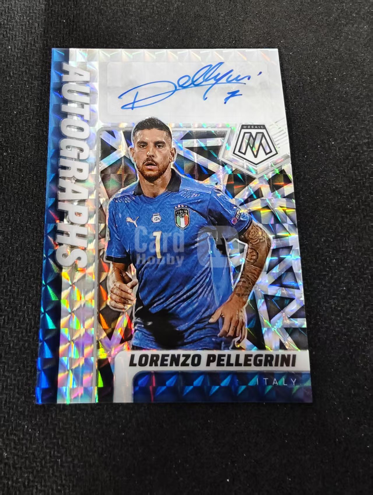 2021-22 Panini Mosaic Lorenzo Pellegrini 洛伦佐・佩莱格里尼 意大利 世界杯之路 马赛克 签字 瑕疵如图