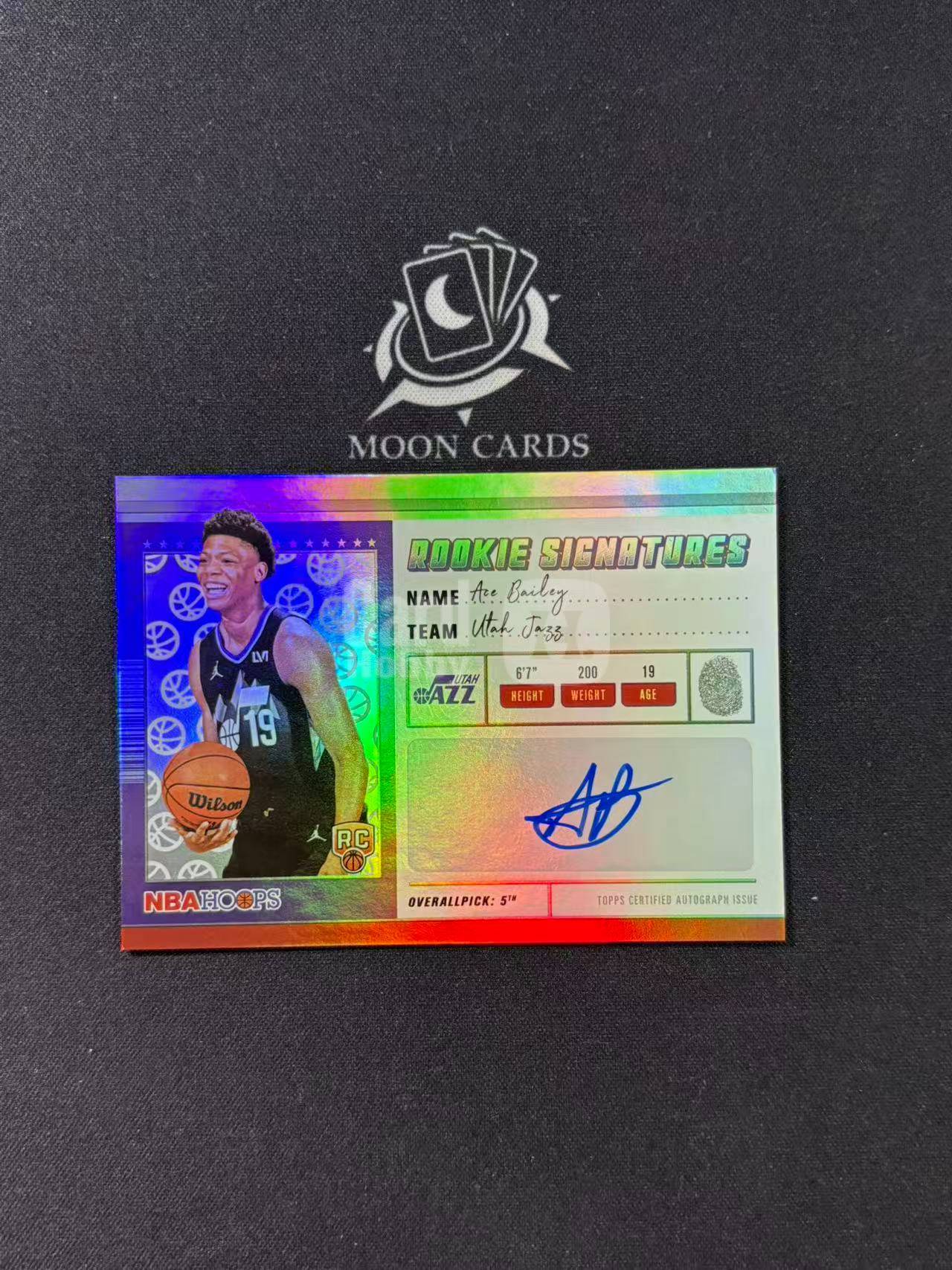 【梦卡拍卖】2025-26 Topps Hoops Ace Bailey 新秀签 艾斯 贝利 拜利 爵士 签字 银折 #DD# 旧A06