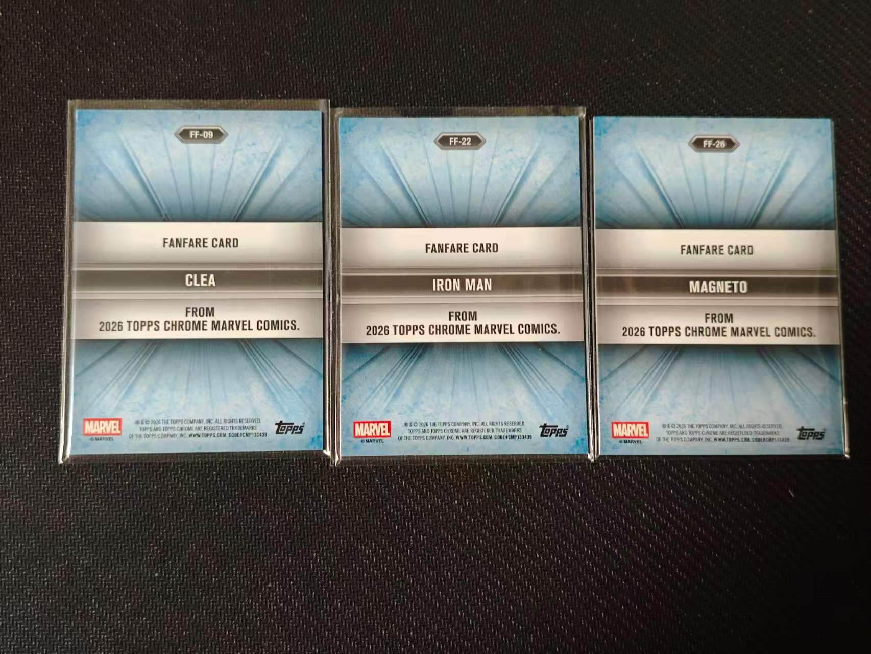 2026 Topps Chrome 漫威宇宙 Fanfare 【有品代卖】漫威 MARVEL 克莉 钢铁侠 万磁王 喝彩特卡 银折 SP 值得收藏 卡品如图/sushi