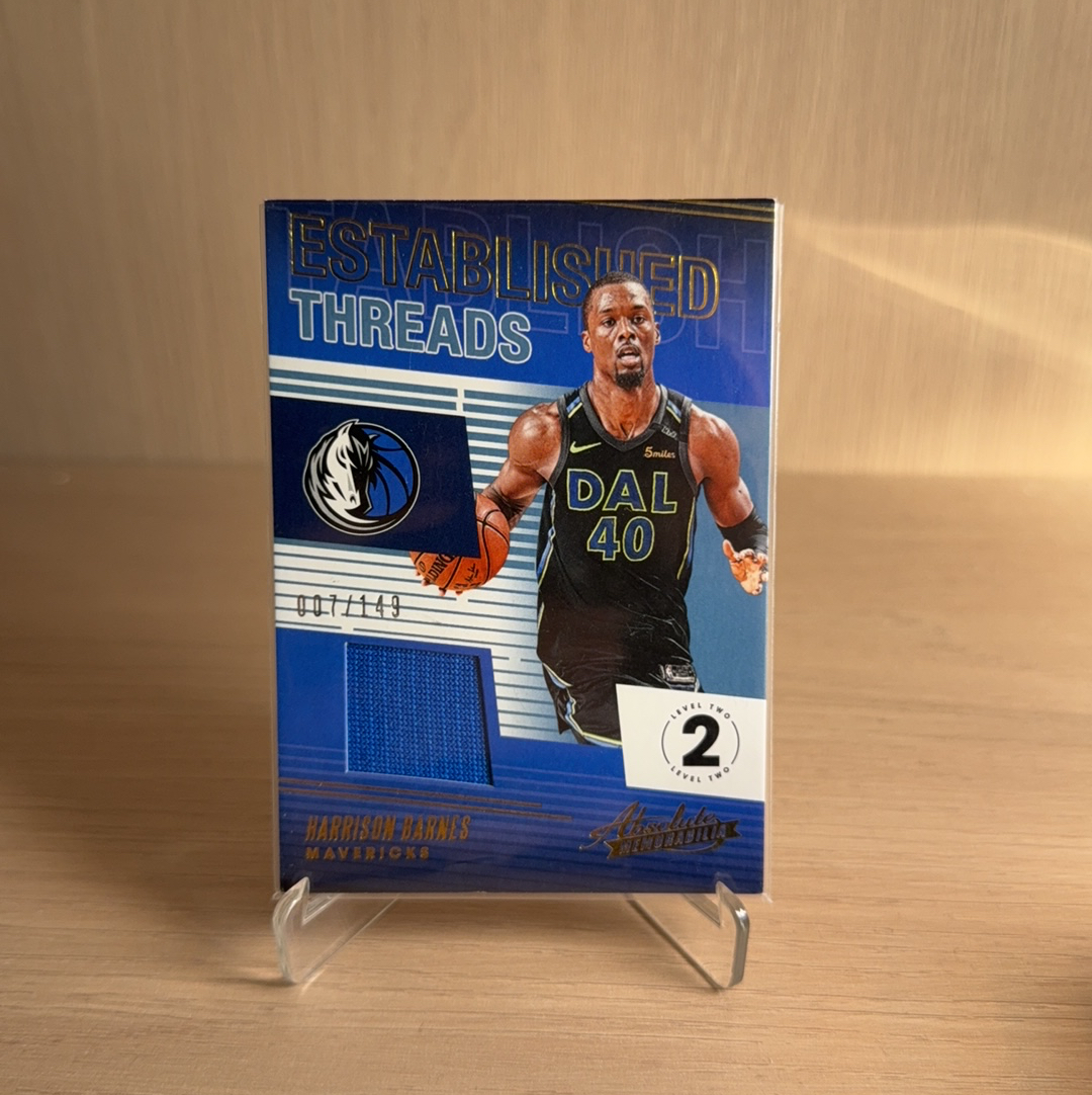 2018-19 Panini Absolute Harrison Barnes 【免费代卖】Absolute系列 独行侠 哈里森 巴恩斯 /149编 亲穿 物料 球衣 双窗 卡品如图 值得收藏!!