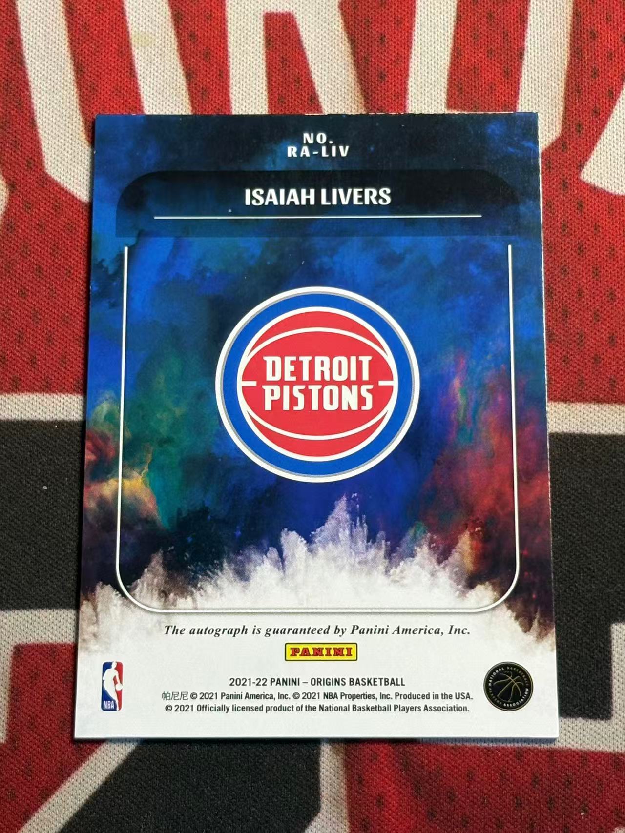 2021-22 PANINI ORIGINS Isaiah Livers 起源系列 活塞 新秀RC 以赛亚利弗斯 签字卡 卡签 专收凑套必备【烂臭嘴拍卖】