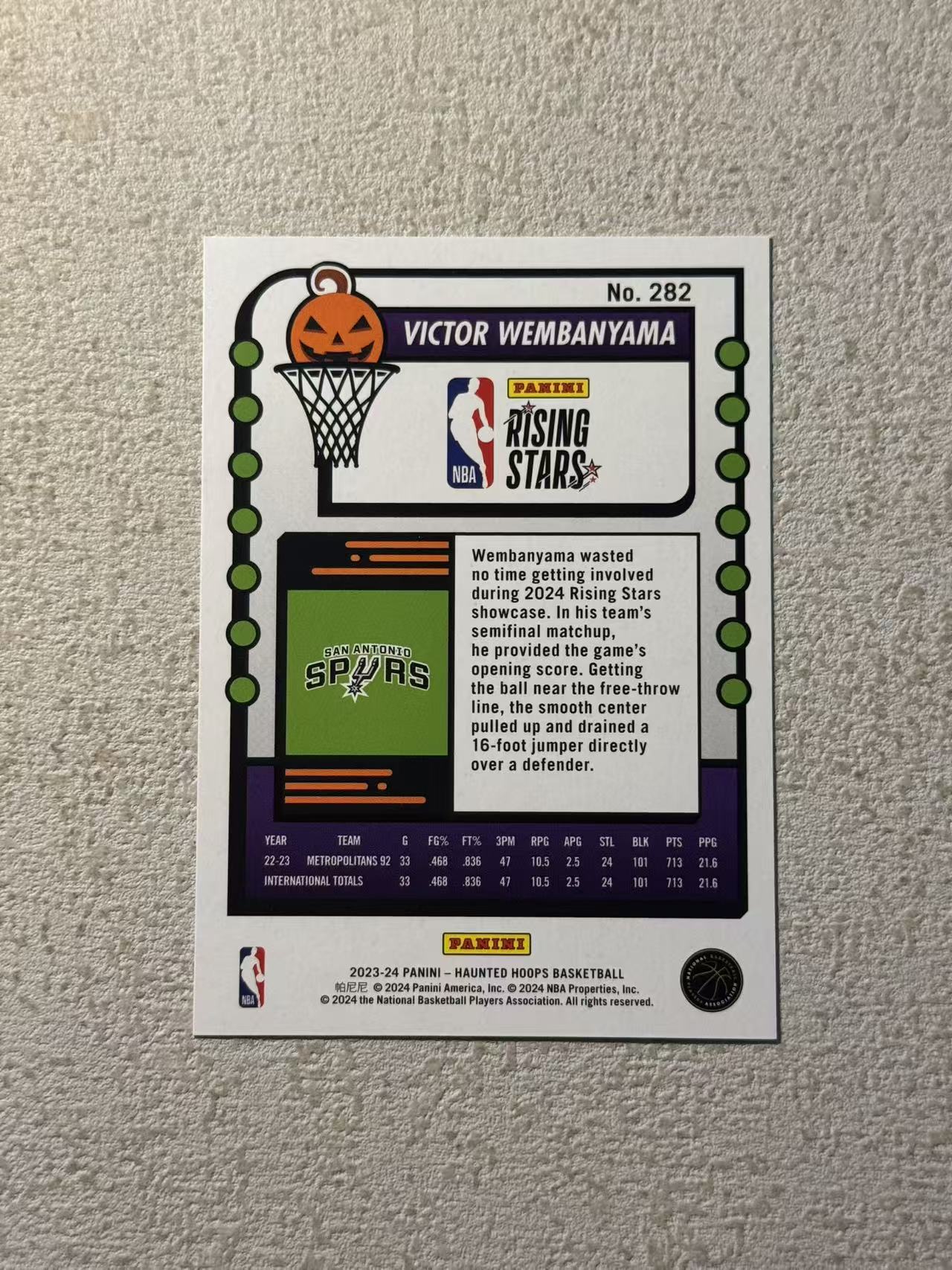 2023-24 Panini Premium Stock Victor Wembanyama RC 马刺 新秀rc 文班亚马 特卡 sp 经典选图 收藏必备