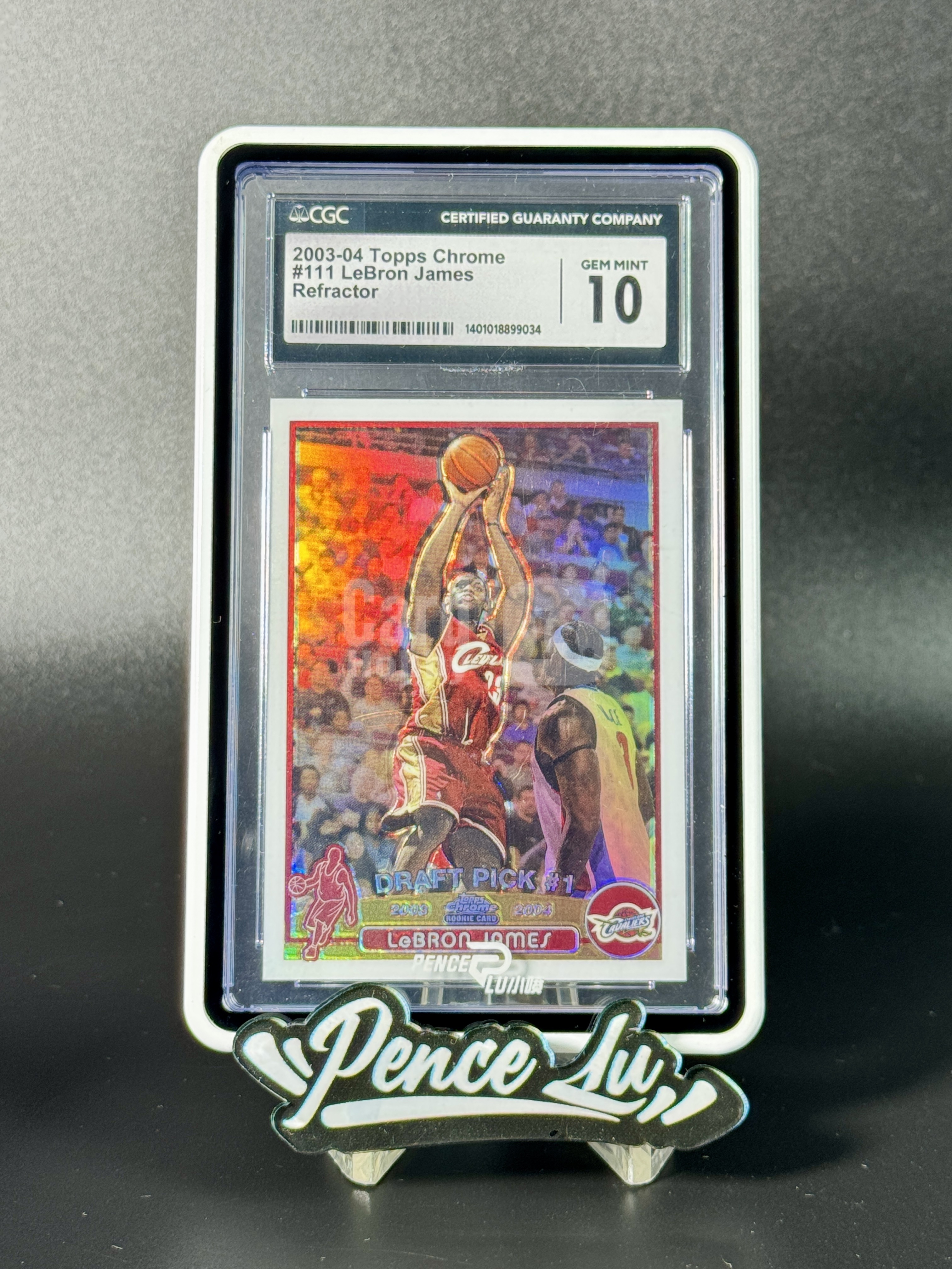 【喷子拍卖】2003-04 topps chrome LeBron James 克里夫兰骑士 勒布朗 詹姆斯 新秀 RC refractor 折射 最正一版新秀卡 大hit卡 折射鼻祖 CGC10分 专收必备 送订制壳 AZZ