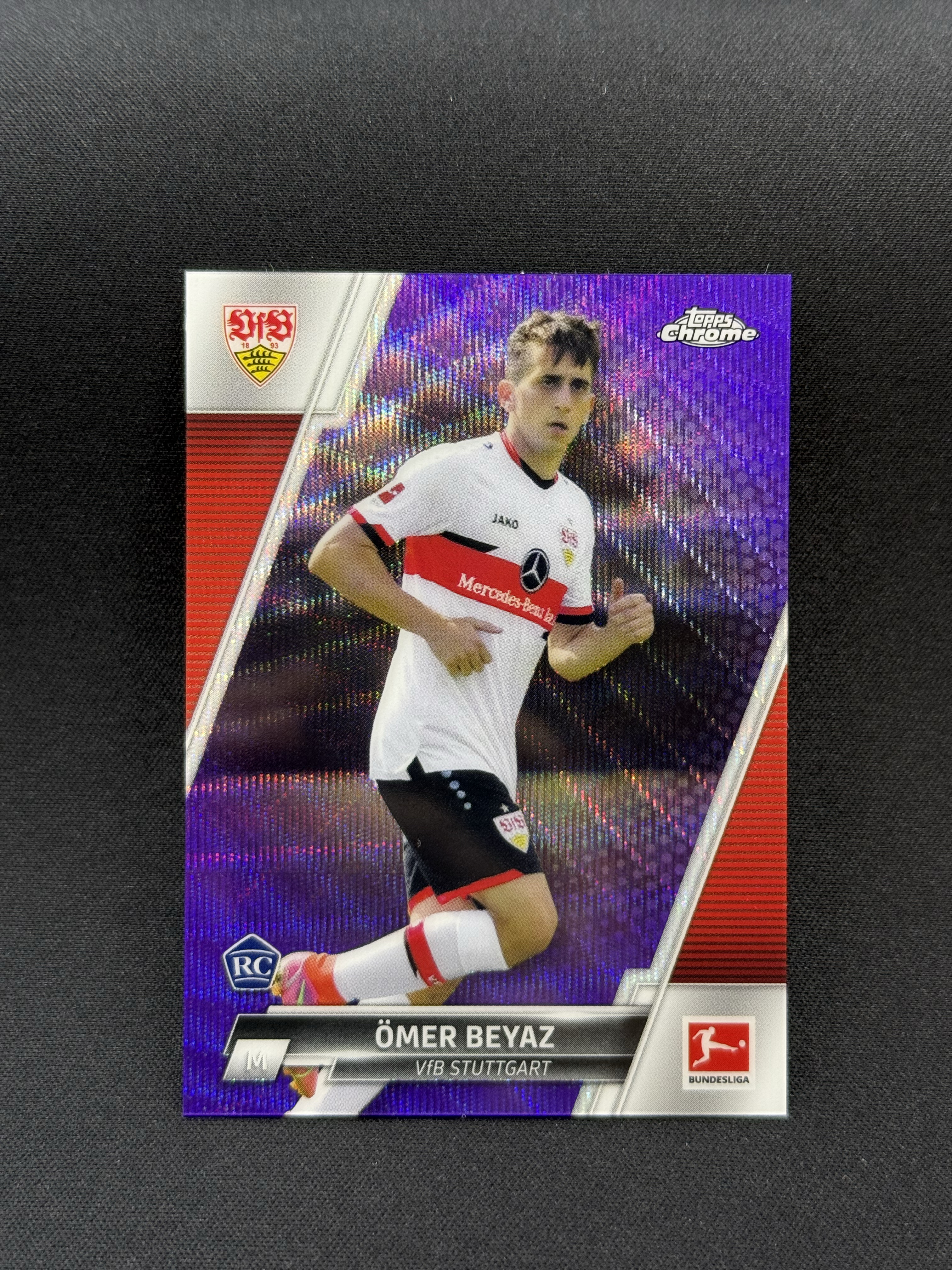 2021-22 Topps Chrome Omer Beyaz RC 【小贝代拍】德甲 Tc 斯图加特 奥马尔 贝亚兹 新秀 紫波纹折 299编 卡品如图 拍前看描述 H CT