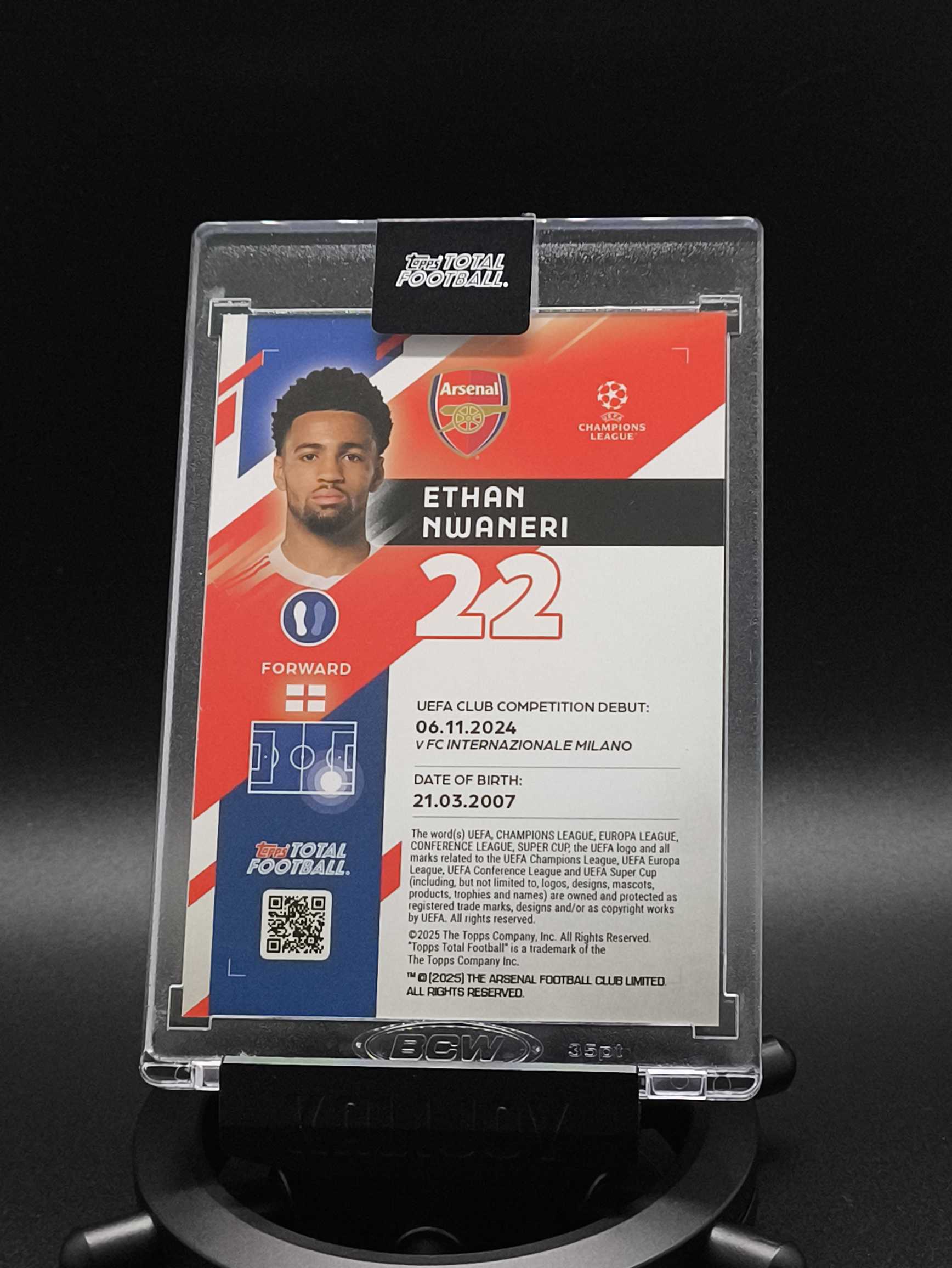 2025-26 Topps Total Football Ethan Nwaneri 恩瓦内里 神童 阿森纳 枪手 英格兰 2/10编 TTF 原封砖