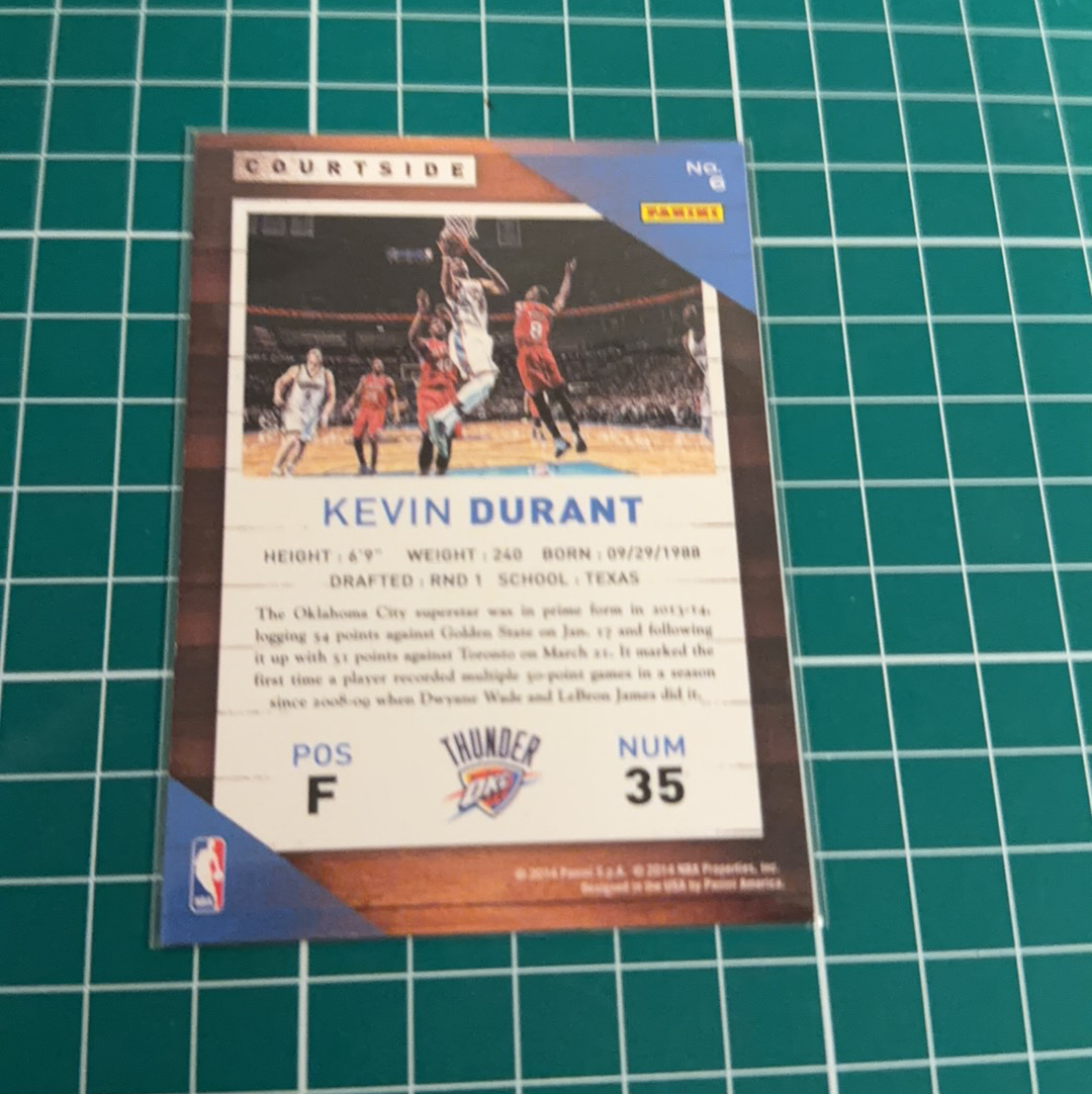 2014-15 Panini Americana Kevin Durant S.p.a.凯文杜兰特 死神 KD 横版特卡 场边 十年老卡 绝版卡 稀有大比例