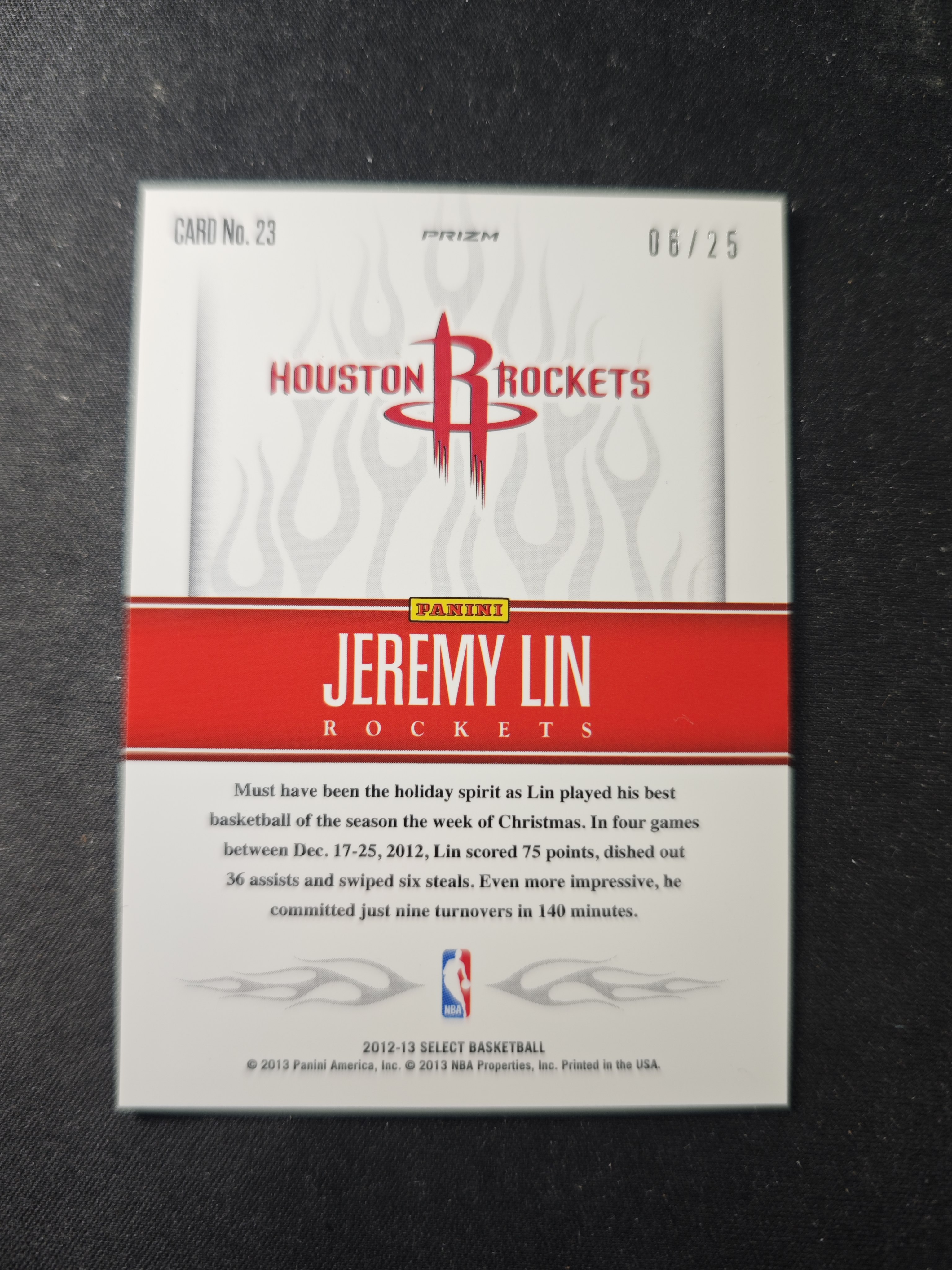 【蛤蟆特卖】SHI 林书豪 林疯狂 华人之光 2012-13 PANINI SELECT系列 Hot Stars 火焰特卡 经典折射 限量25编 超级漂亮 稀有好卡 卡品如图 专收必备!