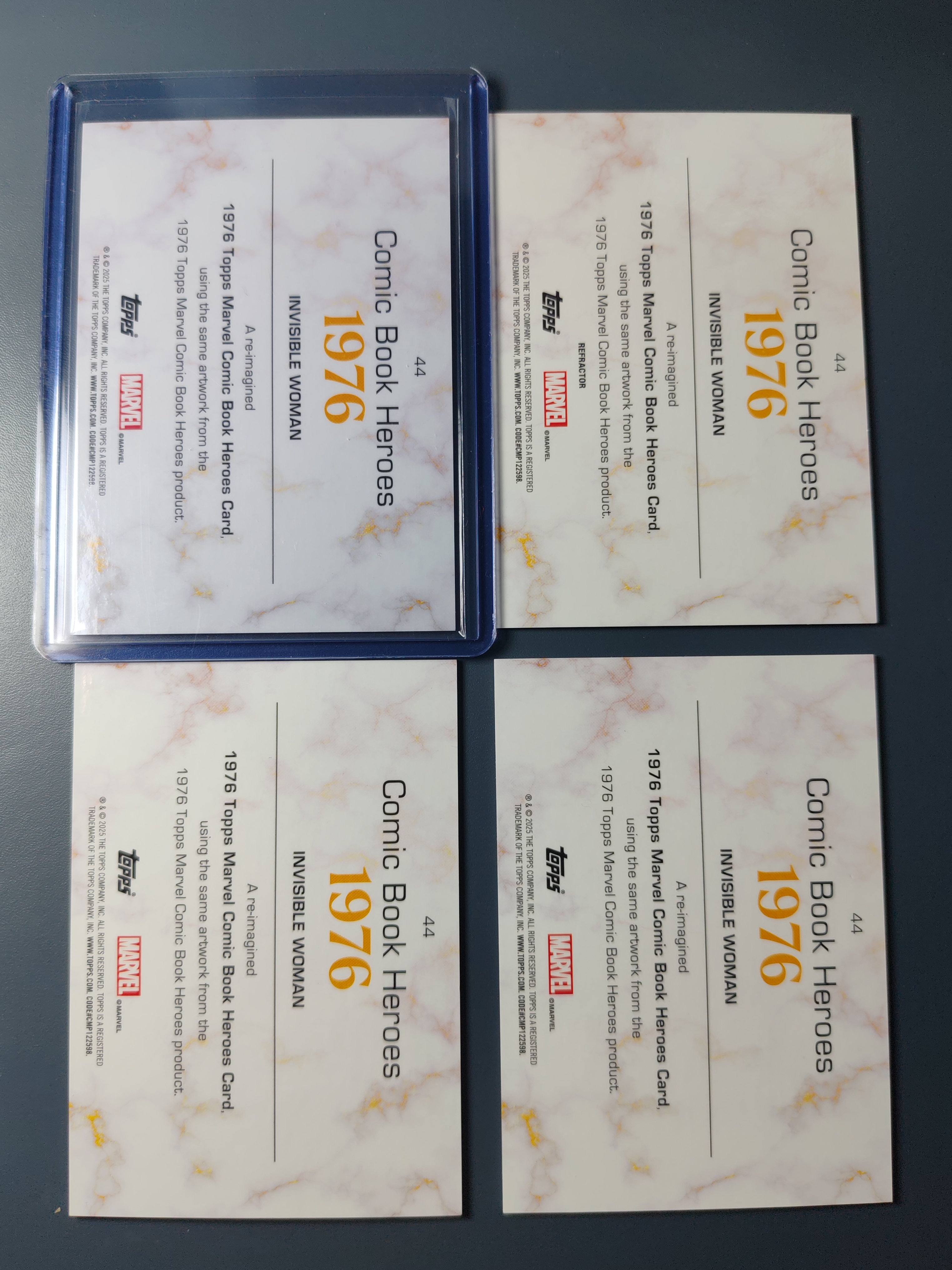 2025 Topps Marvel (MCU) Invisible Woman 漫威黄金年代!隐形女99编绿折、银折、Base 4张合拍!【9527】