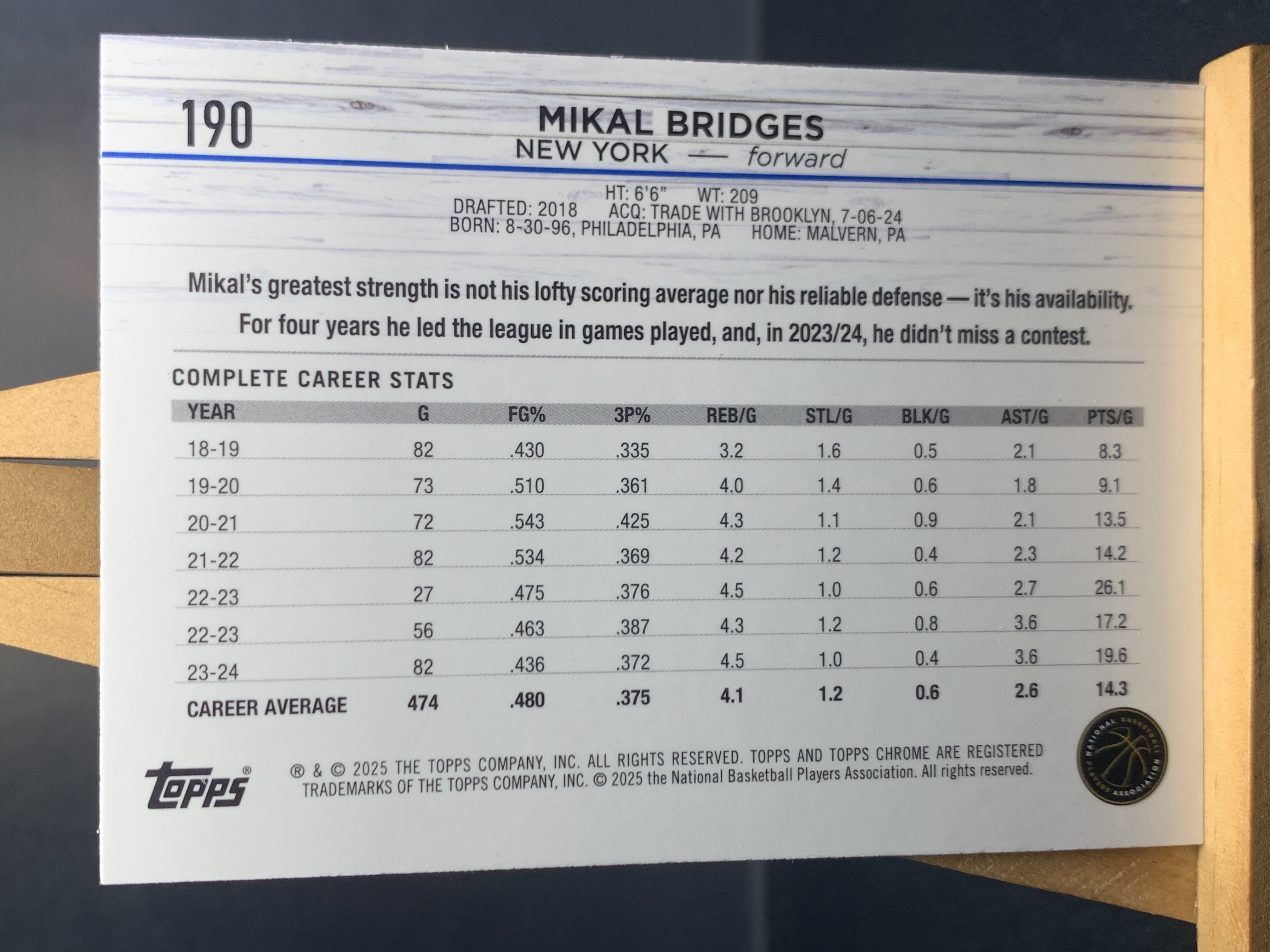 (S8) 2025 TOPPS 折射 米卡尔 布里奇斯 近期大热球星 收藏必备 卡品如图 ! ! !