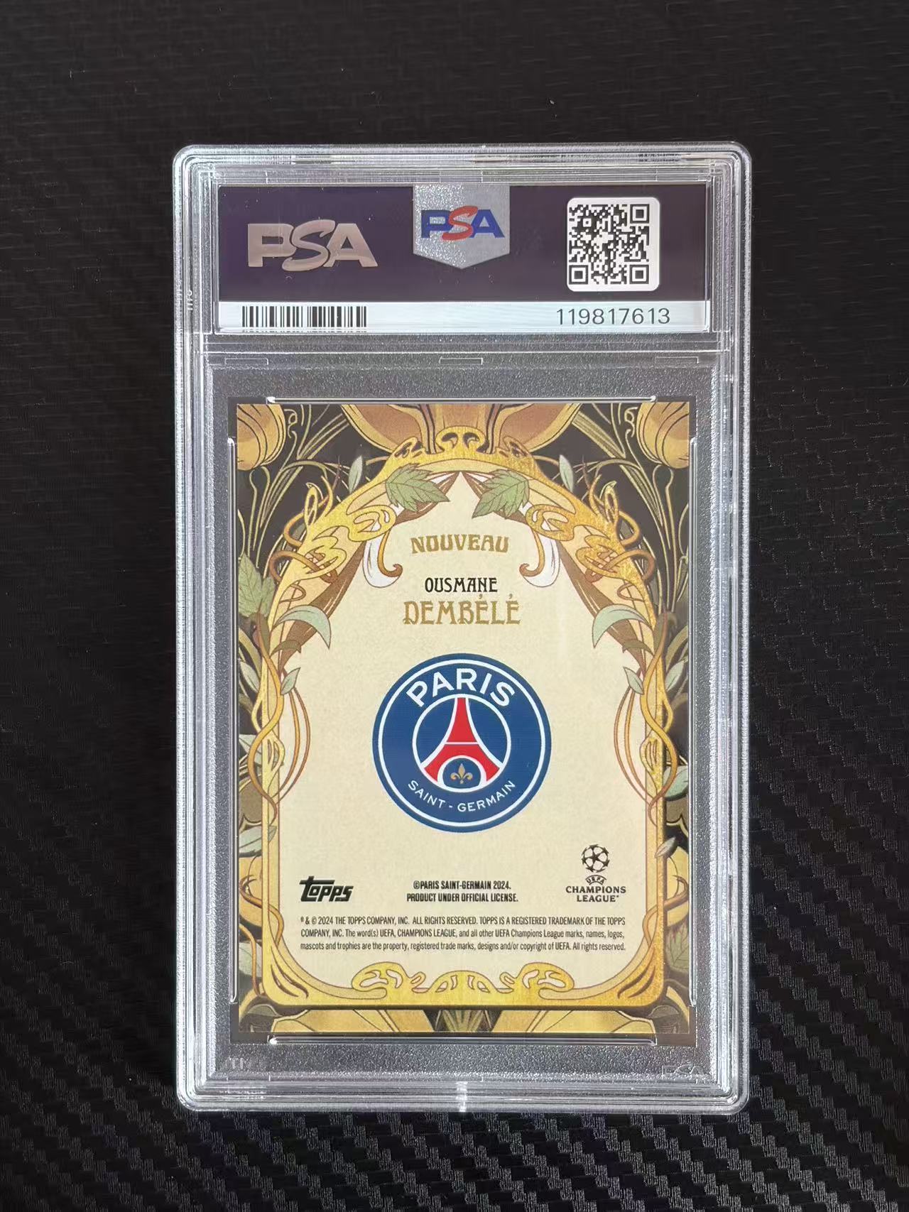 2024 Topps DECO OUSMANE DEMBELE 德科 欧冠 登贝莱 签字 1/1编 金折 PSA9 签字10 巴黎圣日耳曼 大巴黎 法国 卡品如图 拍前看描述