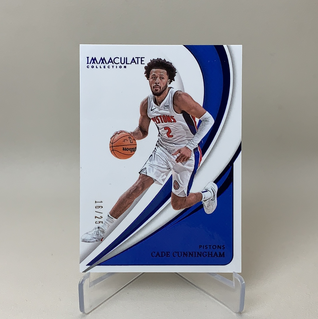【弈卡代拍】2023-24 Panini Immaculate系列 Cade Cunningham 蓝折 折射 凯德·坎宁安 得分后卫 活塞 16/25编 超低编 品相如图 凑套必备 Lee总