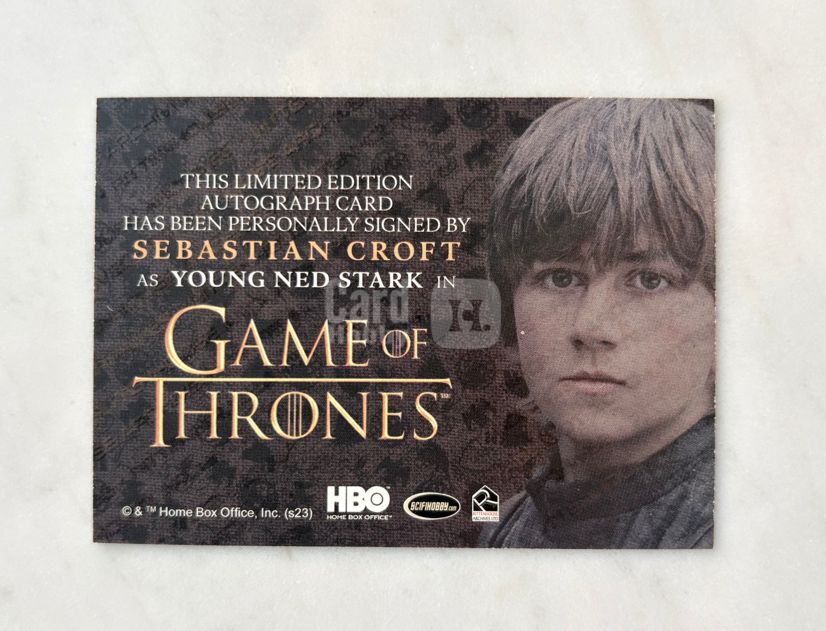 2023 Other Game of Thrones Sebastian Croft HBO 权游 权利的游戏 权力的游戏 冰与火之歌 克劳福特 卡签 角色Young Ned Stark