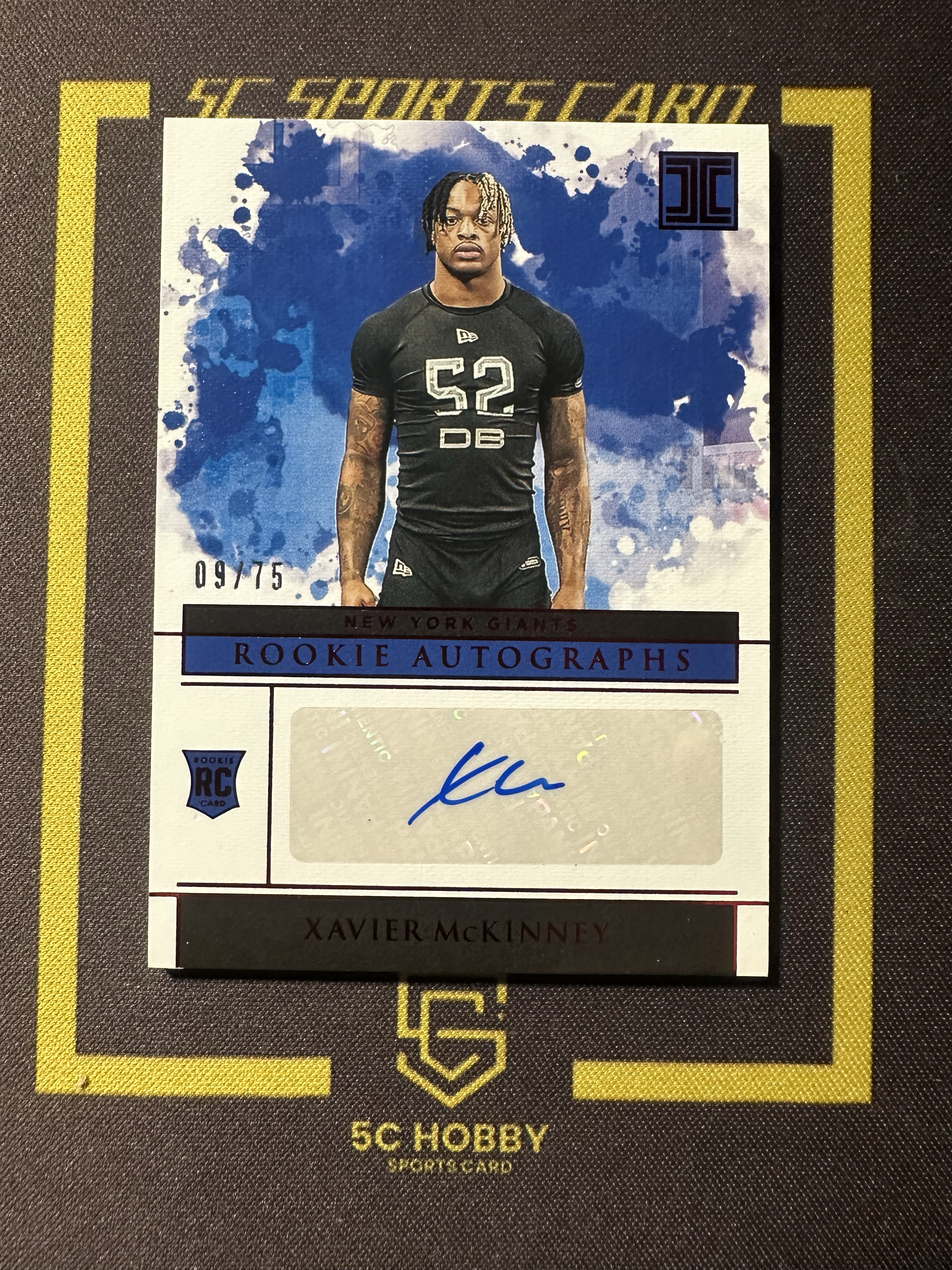 【主演出卡】 2020 panini impeccable 橄榄球 巨人 新秀 Xavier Mckinney 新秀签字 卡品如图 卡品一般 09/75