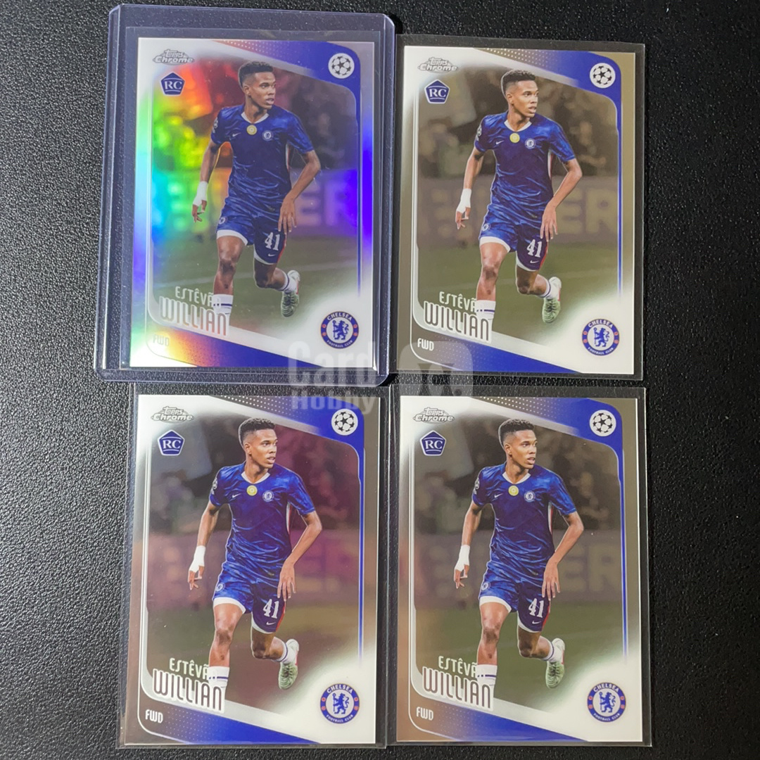 【鲨鱼代卖】2026 Topps Chrome Estevao Willian RC 新秀 埃斯特旺 威廉 新秀 切尔西 欧战TC 正银折 base 4张lot不保品-SY8901
