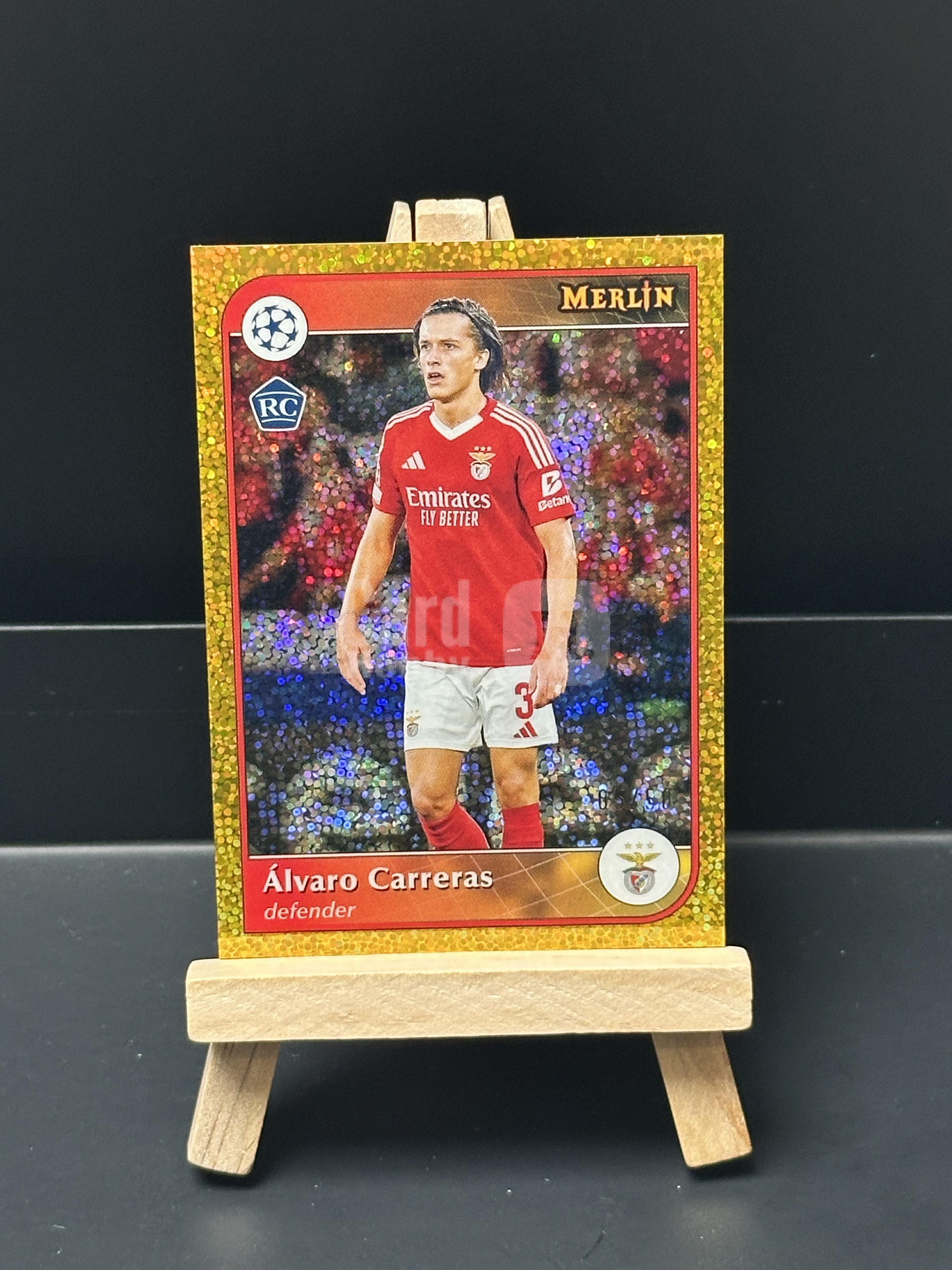 2024-25 Topps Merlin 梅林欧冠 ALVARO CARRERAS 阿尔瓦罗 费尔南德斯 本菲卡 RC新秀 05/50编 黄梅林折【妮蔻 1%手续费 卡8.10】
