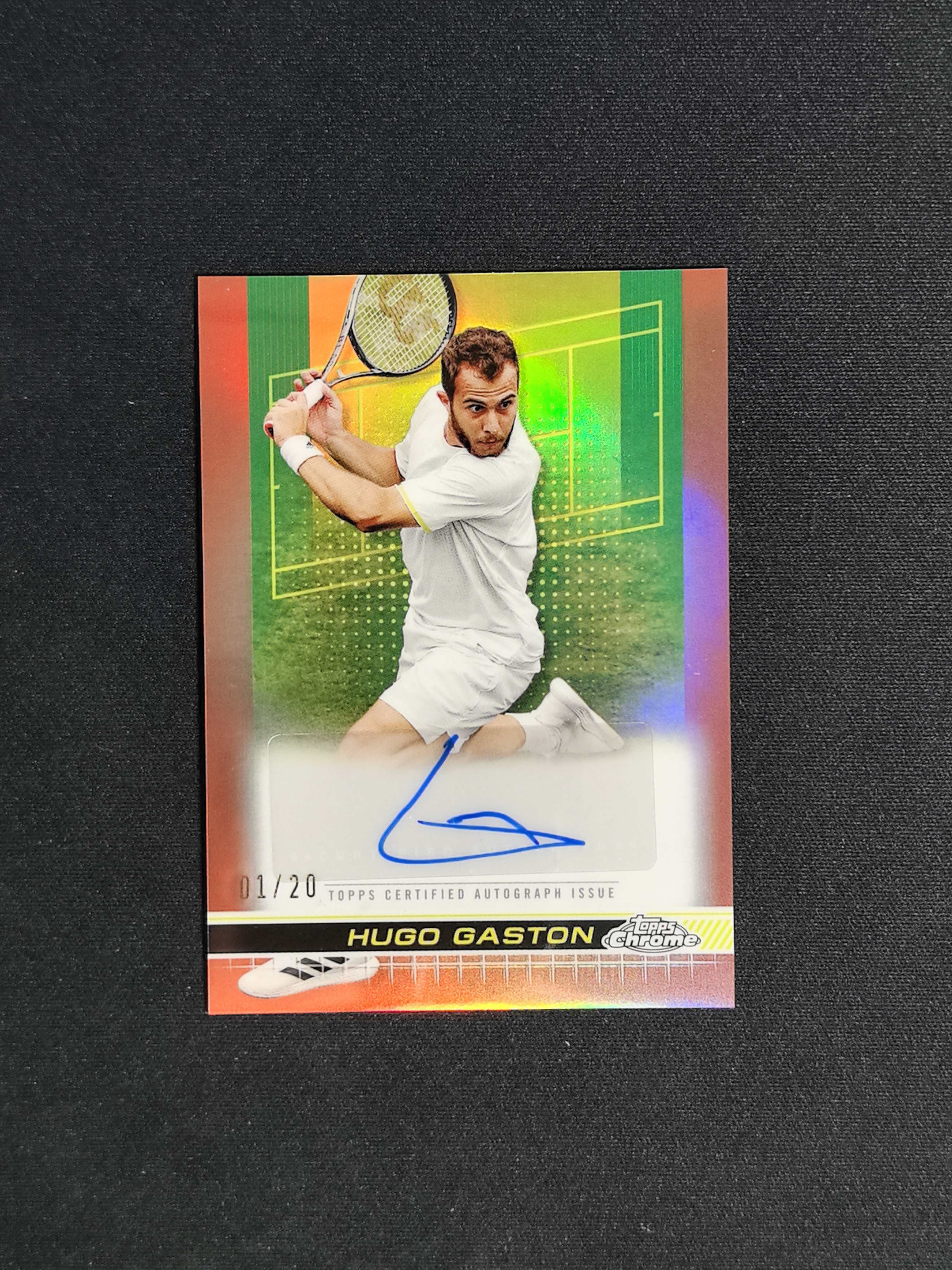 2024 Topps Chrome Hugo Gaston 网球TC 蓝宝石 雨果 加斯顿 01/20编 橙折 完美签字 卡品如图【CYT球星卡】