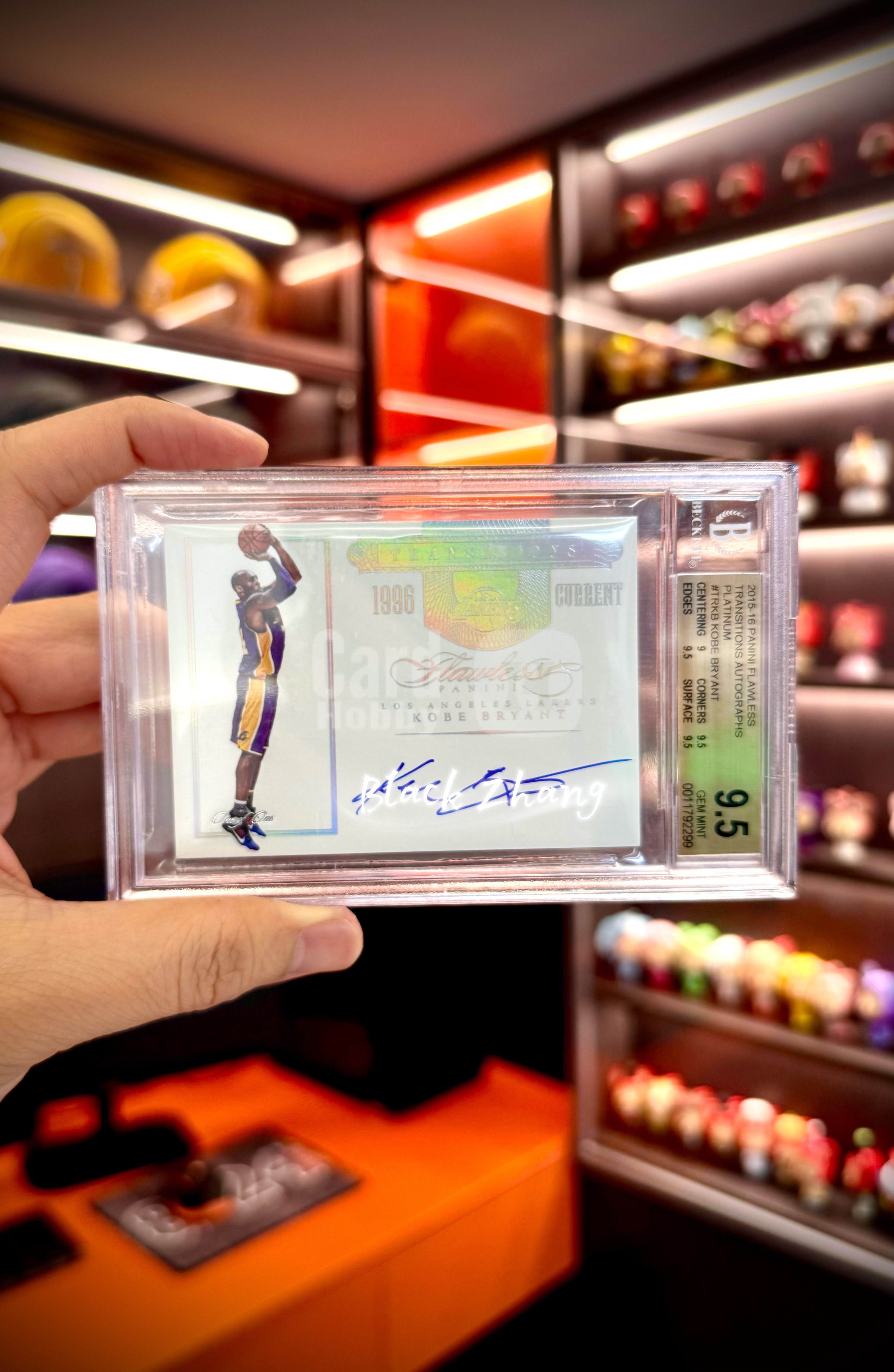 2015-16 Panini Flawless Kobe Bryant 科比 生涯 手提 1/1 one of one 金标 bgs9.5 毕业收藏 全身跳投 选图美如画