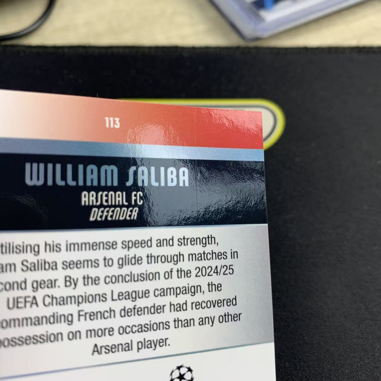 2025-26 Topps Chrome William Saliba 欧冠TC 威廉 萨利巴 156/199编 青熔岩折 阿森纳 微瑕如图 *KENJi