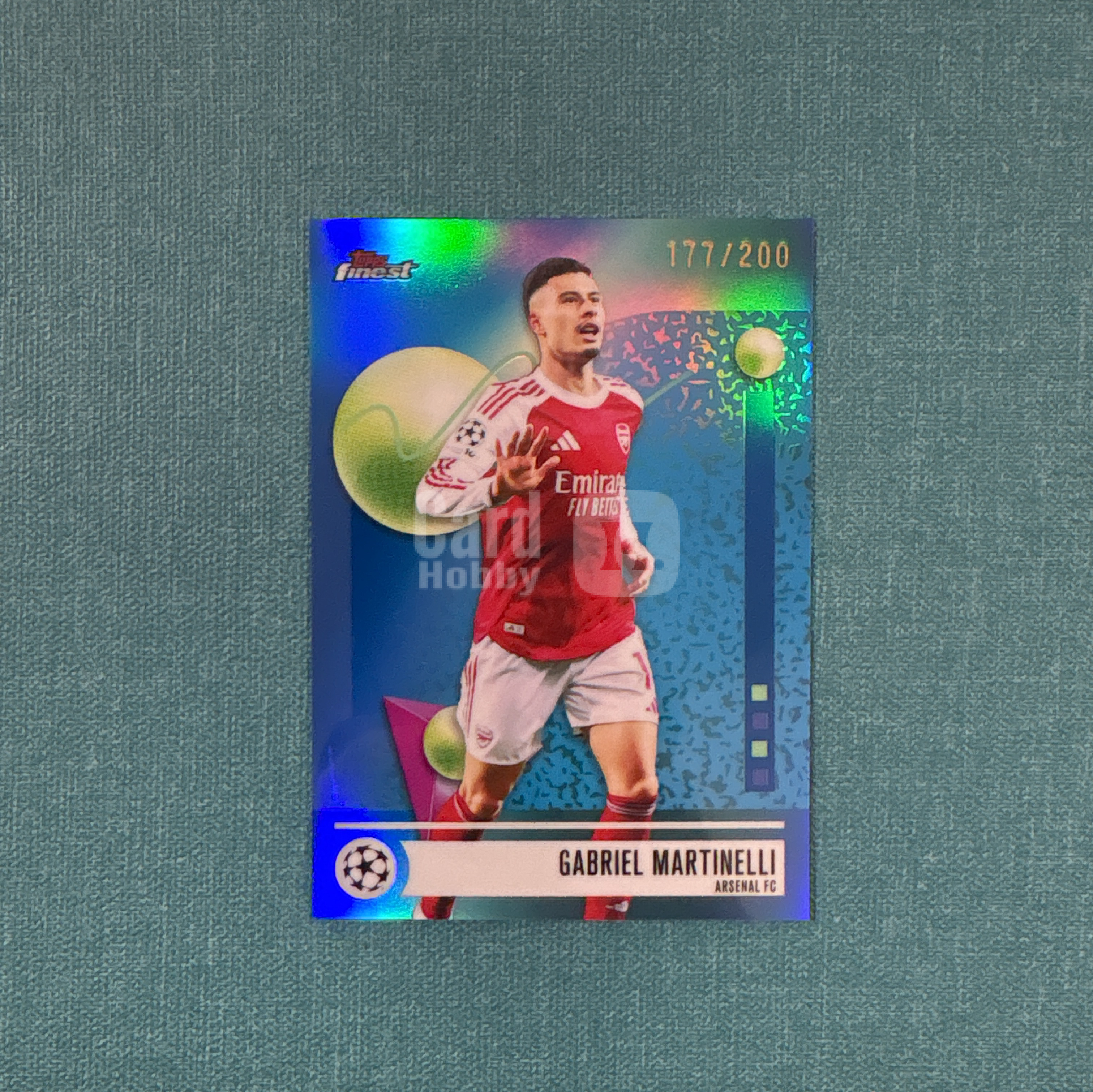 2025-26 Topps Finest 欧战 Gabriel Martinelli 马丁内利 177/200编 蓝折 阿森纳 卡品如图 SSC