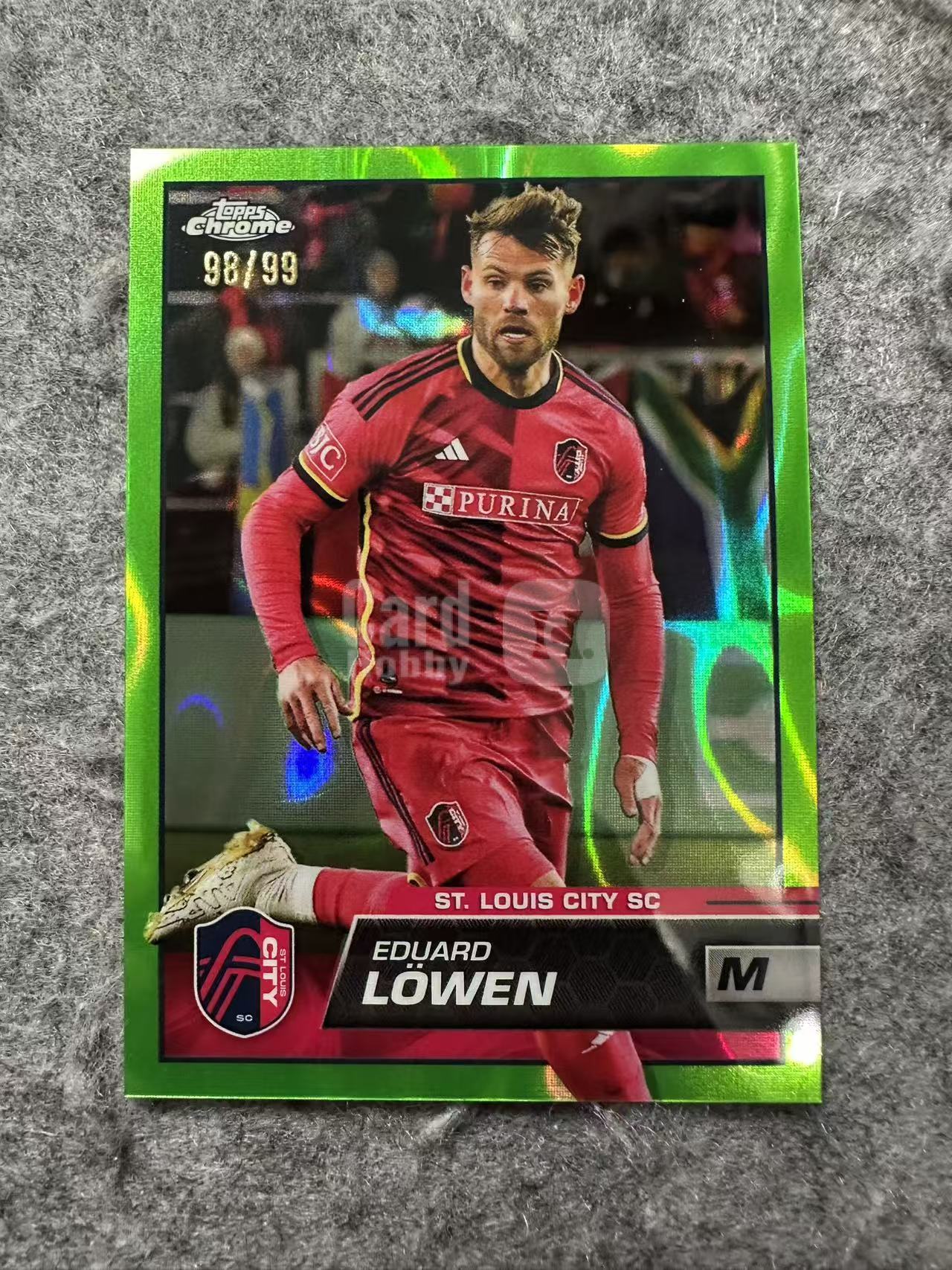 2023 Topps Chrome Eduard Lowen 爱德华 罗文 洛文 99编 绿折 MLS 美职联 圣路易斯 卡品如图