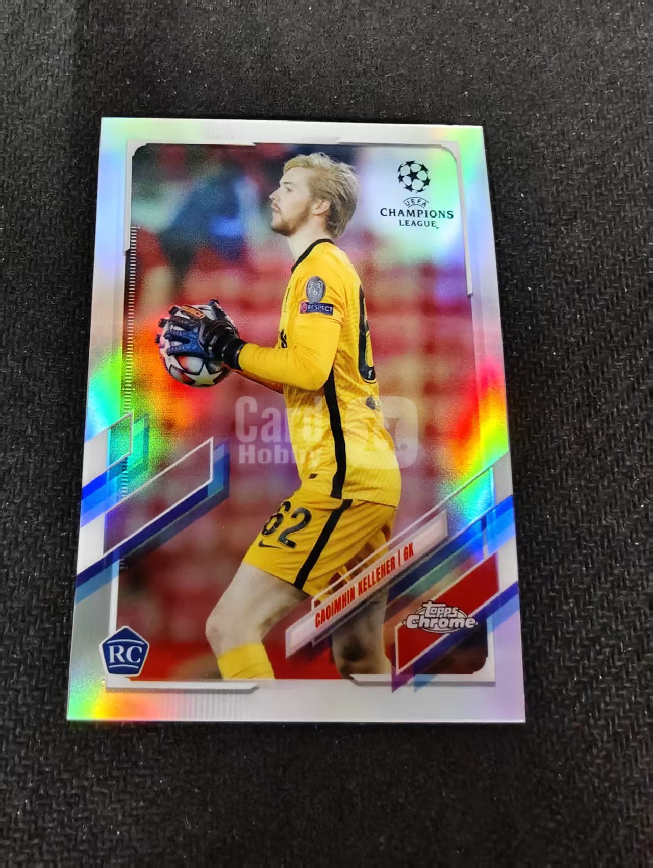 【可合并,不累计】2021 Topps chrome Caoimhin Kelleher RC 克劳列曼 凯莱赫 新秀 利物浦 欧冠 银折 划痕 边角瑕疵 #35