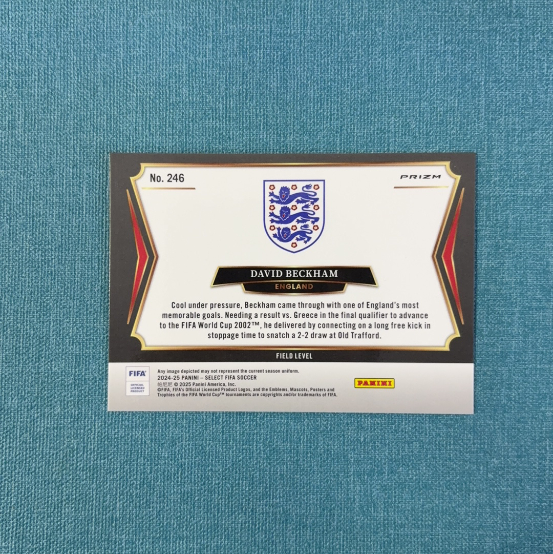 2024-25 Panini Select FIFA David Beckham 小贝 贝克汉姆 三级 蓝折 英格兰 曼联 卡品如图 433HP