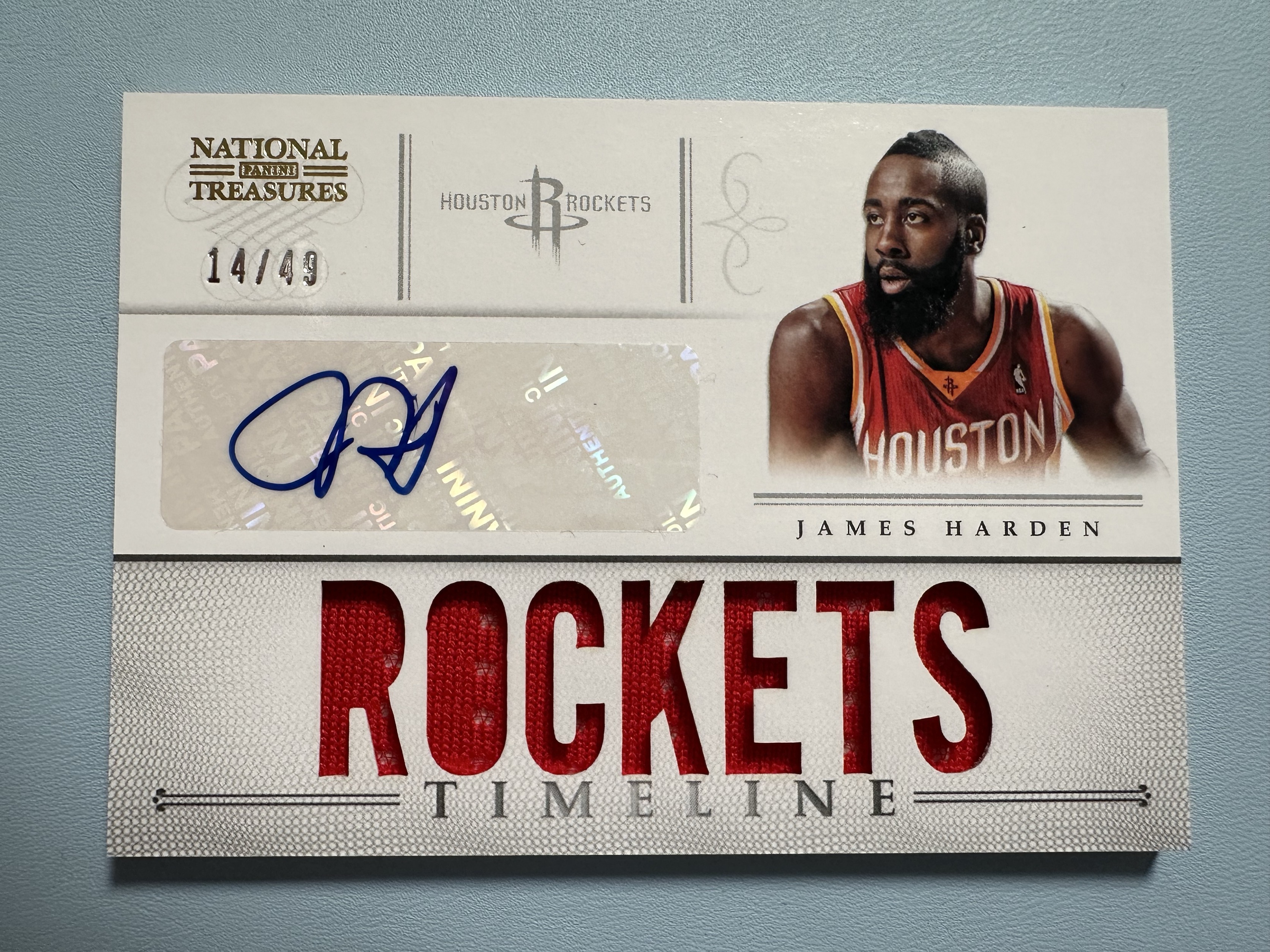 2012-13 Panini National Treasures James Harden 国宝系列 詹姆斯 哈登 球衣签 14/49编 实卡很美 不容错过 卡品如图