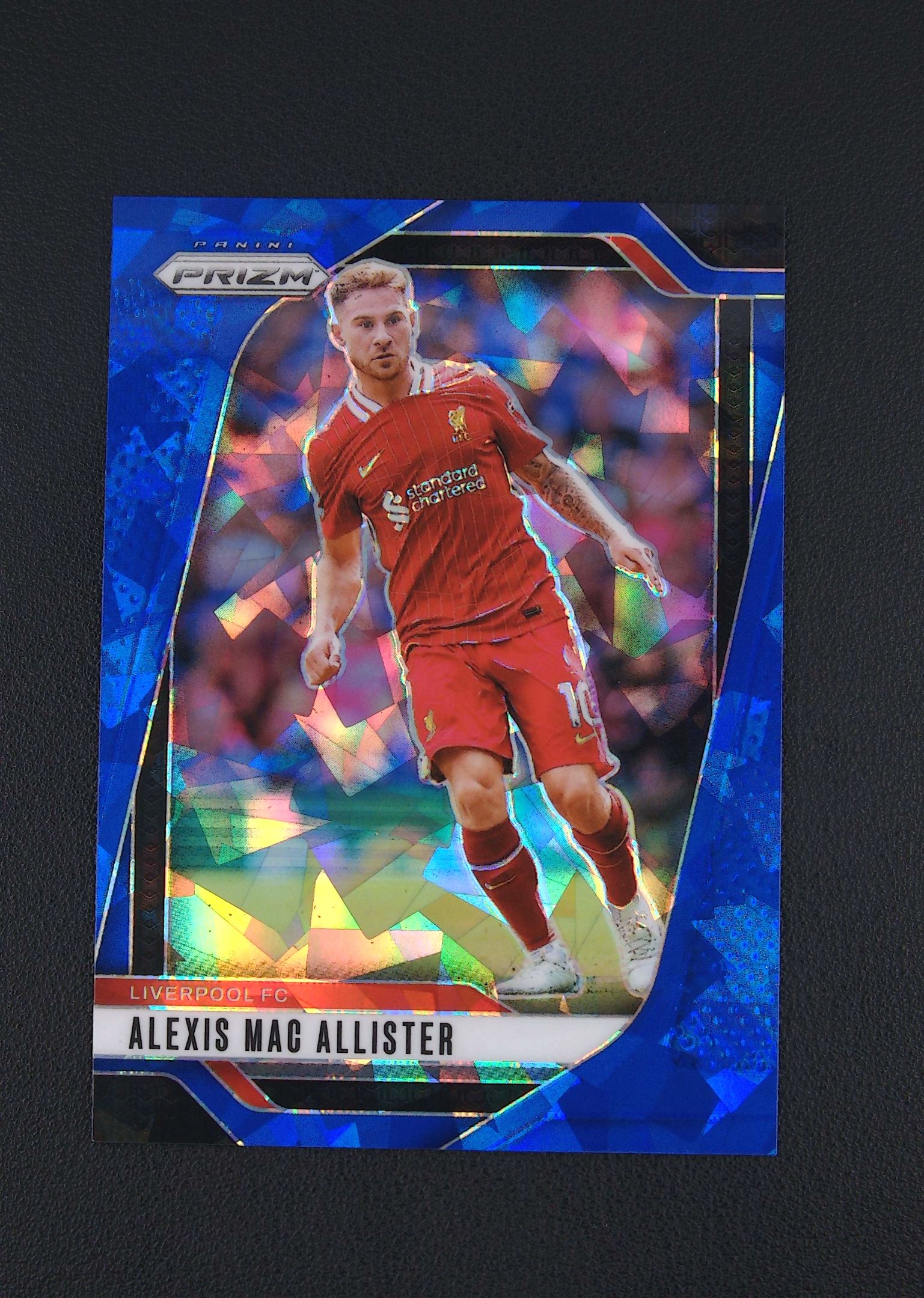 2024-25 Panini Prizm Alexis Mac Allister 多米拍卖 （Owen.C） 麦克阿利斯特 利物浦 蓝碎冰折 37/75编 卡品如图 收藏佳品