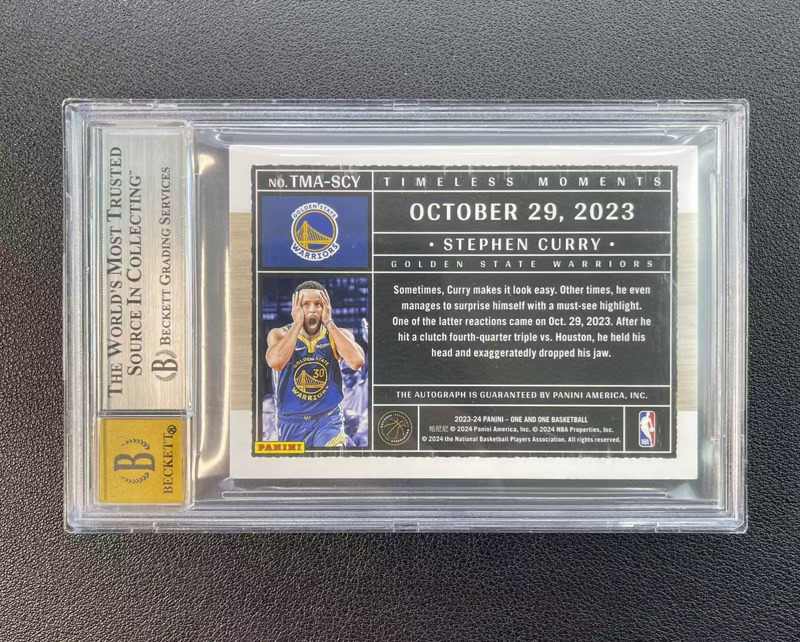 2023-24 oao One Stephen Curry 【威海星之卡】评级BGS9分签10分 勇士 三分王 库里 49编 Moments 经典庆祝选图 时刻签 签字 卡签 专收Hit卡 张总16