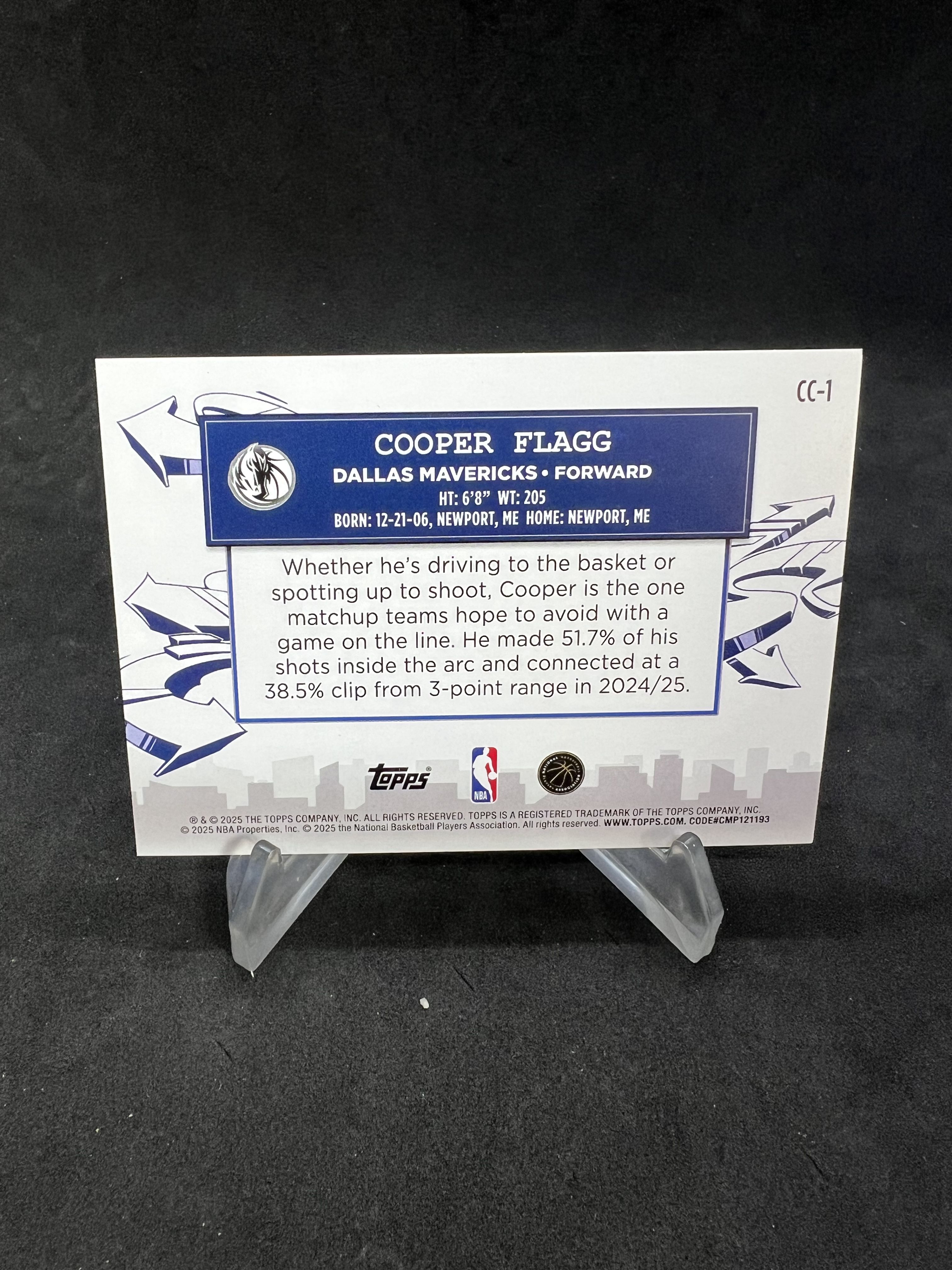 【赛卡代卖】 24-25 TOPPS FLAGSHIP COOPER FLAGG 库珀 弗拉格 独行侠 横版 城市 特卡 状元 大热门 顶星 顶秀 127K5