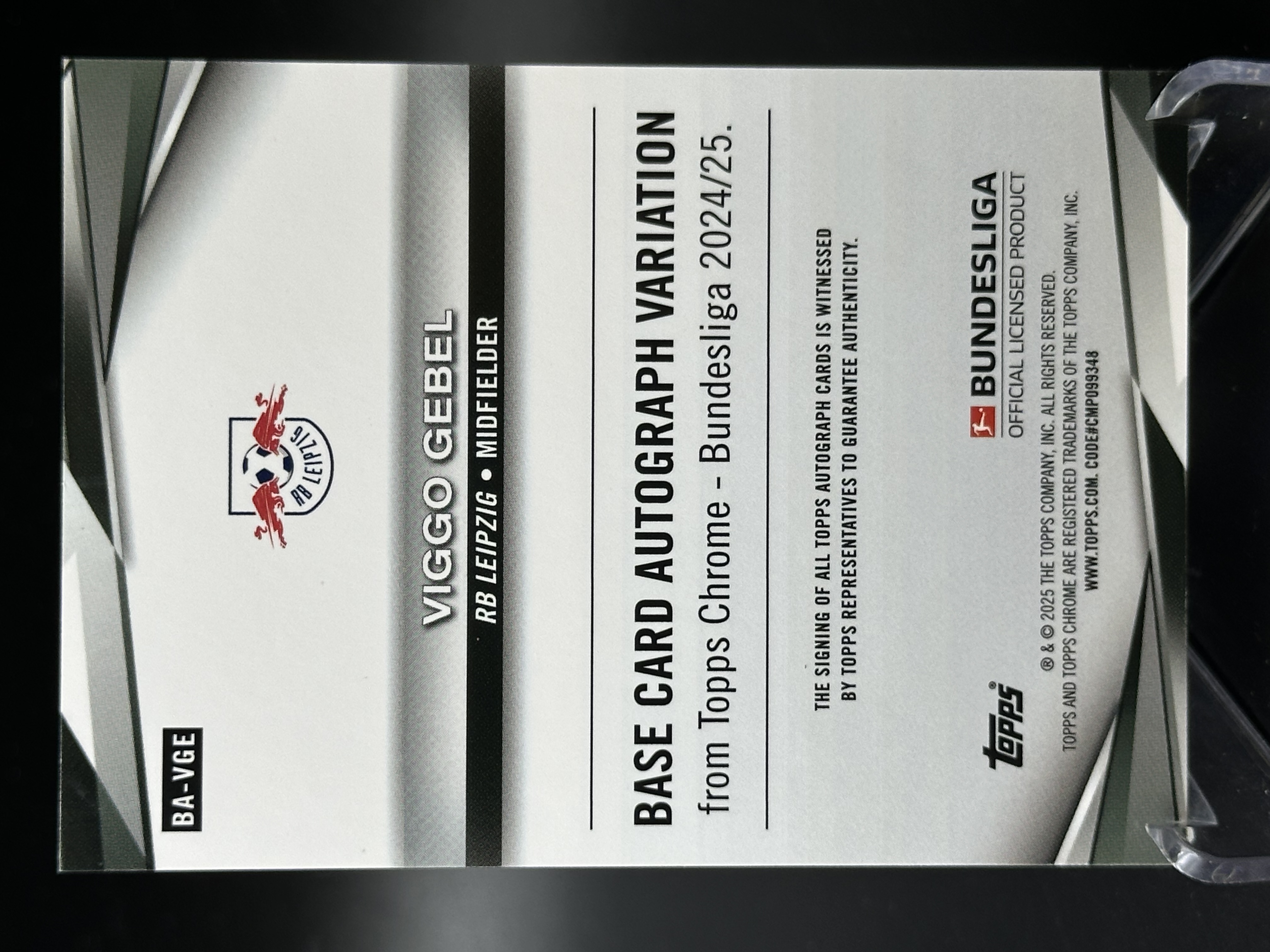 2024-25 Topps Chrome gebel 【小黄拍卖】德甲 耶贝尔 加贝尔 莱比锡红牛 新秀 rc 签字 橙折 19/25编「cook」