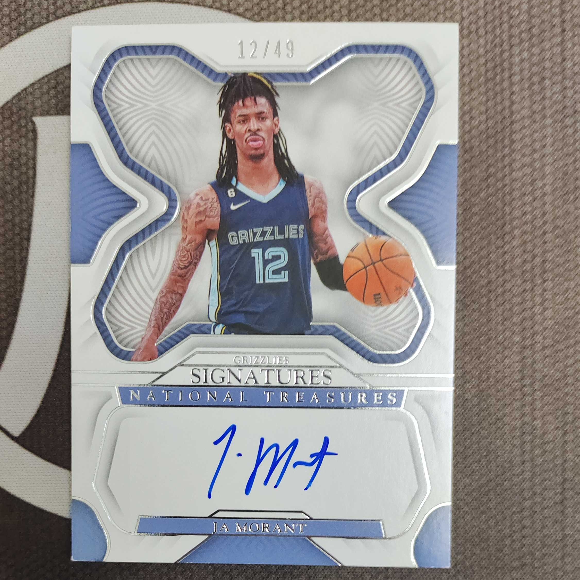 2022-23 National Treasures Ja Morant ジャ 2022-23 Panini National Treasures Ja Morant 国宝系列贾莫兰特签字卡