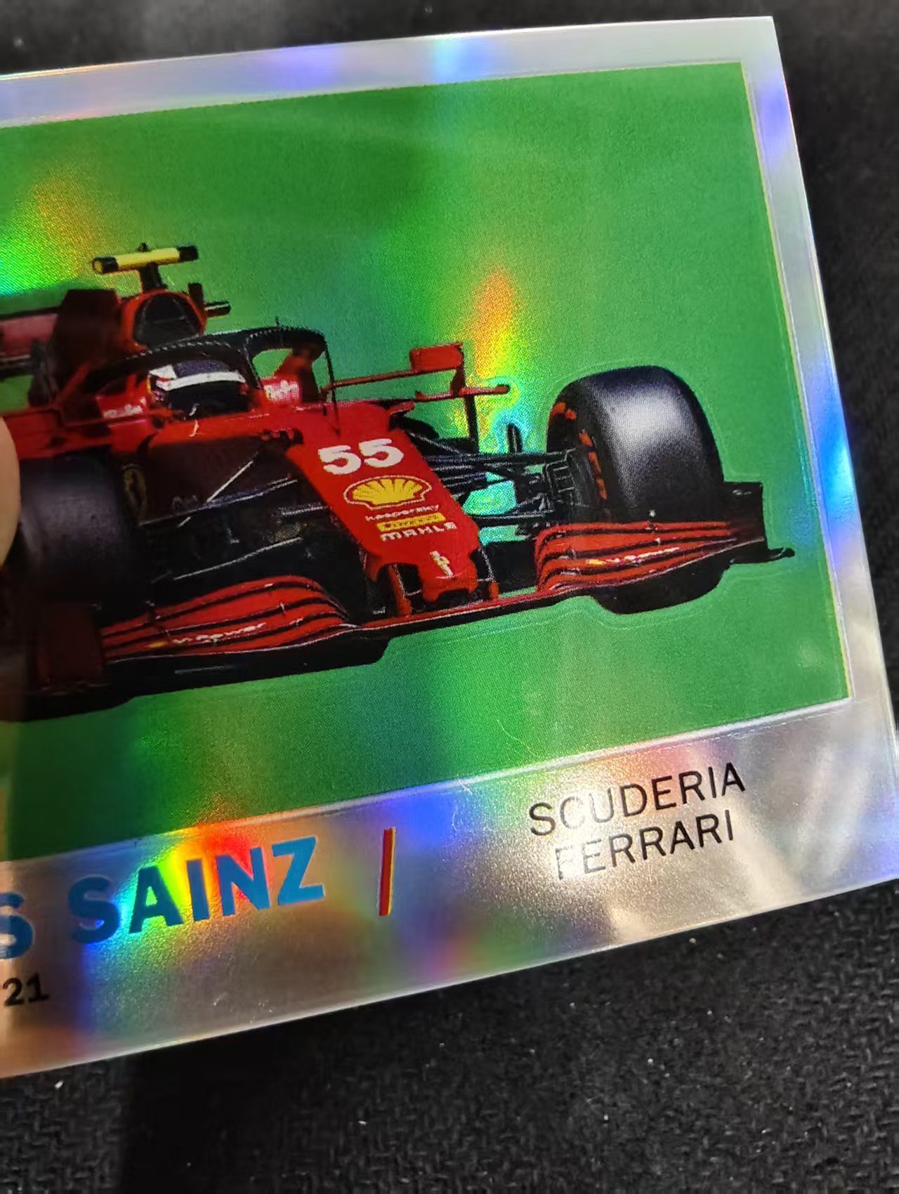 2021 Topps Chrome Carlos Sainz F1 法拉利车队 卡洛斯 赛恩斯 银折 F1 划痕 边角瑕疵 #CS