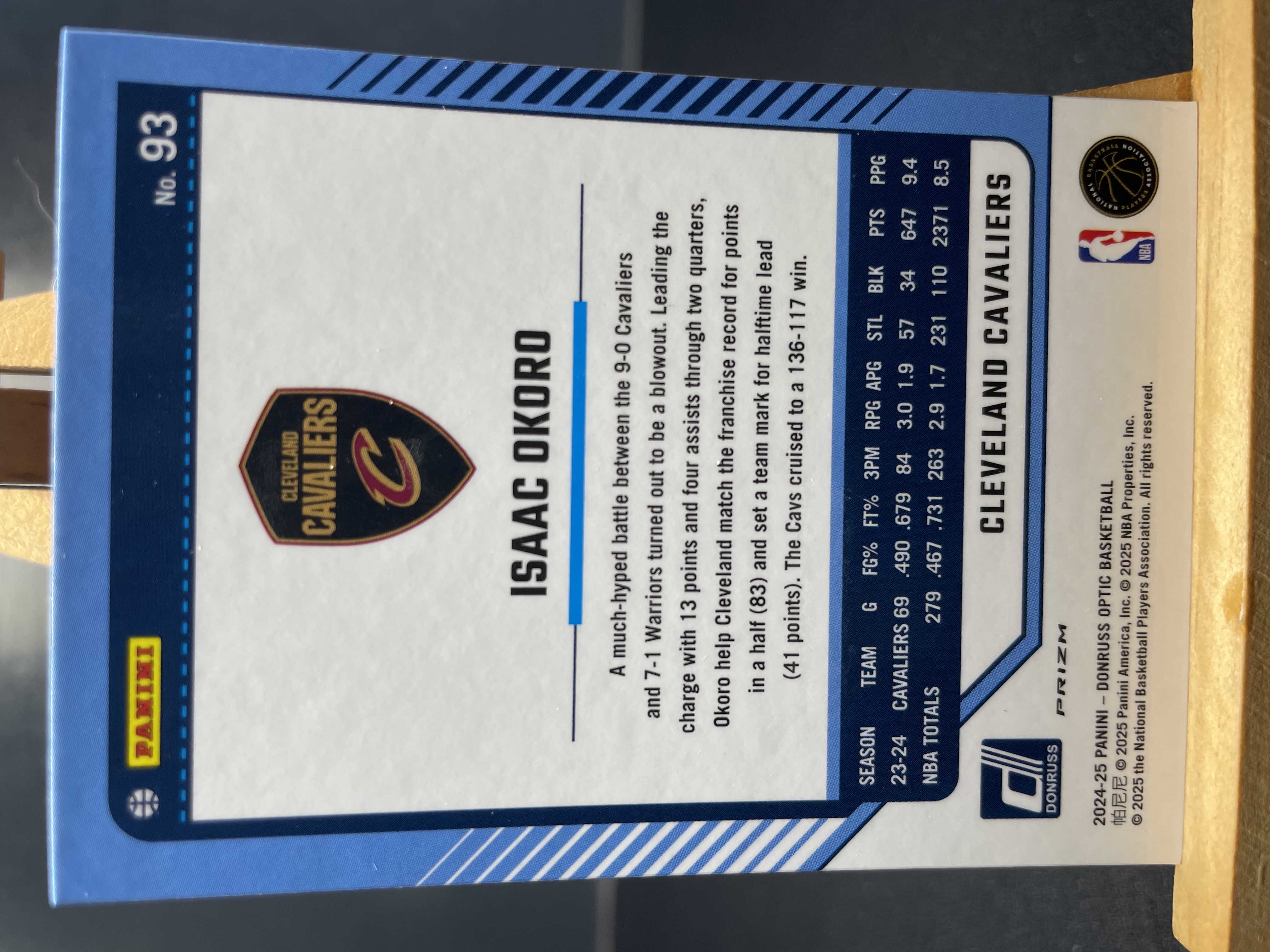 ( C7 ) 2024-25 PANINI OPTIC 泡泡折 艾萨克 奥科罗 骑士 近期大热球星 收藏必备 卡品如图 ! ! !