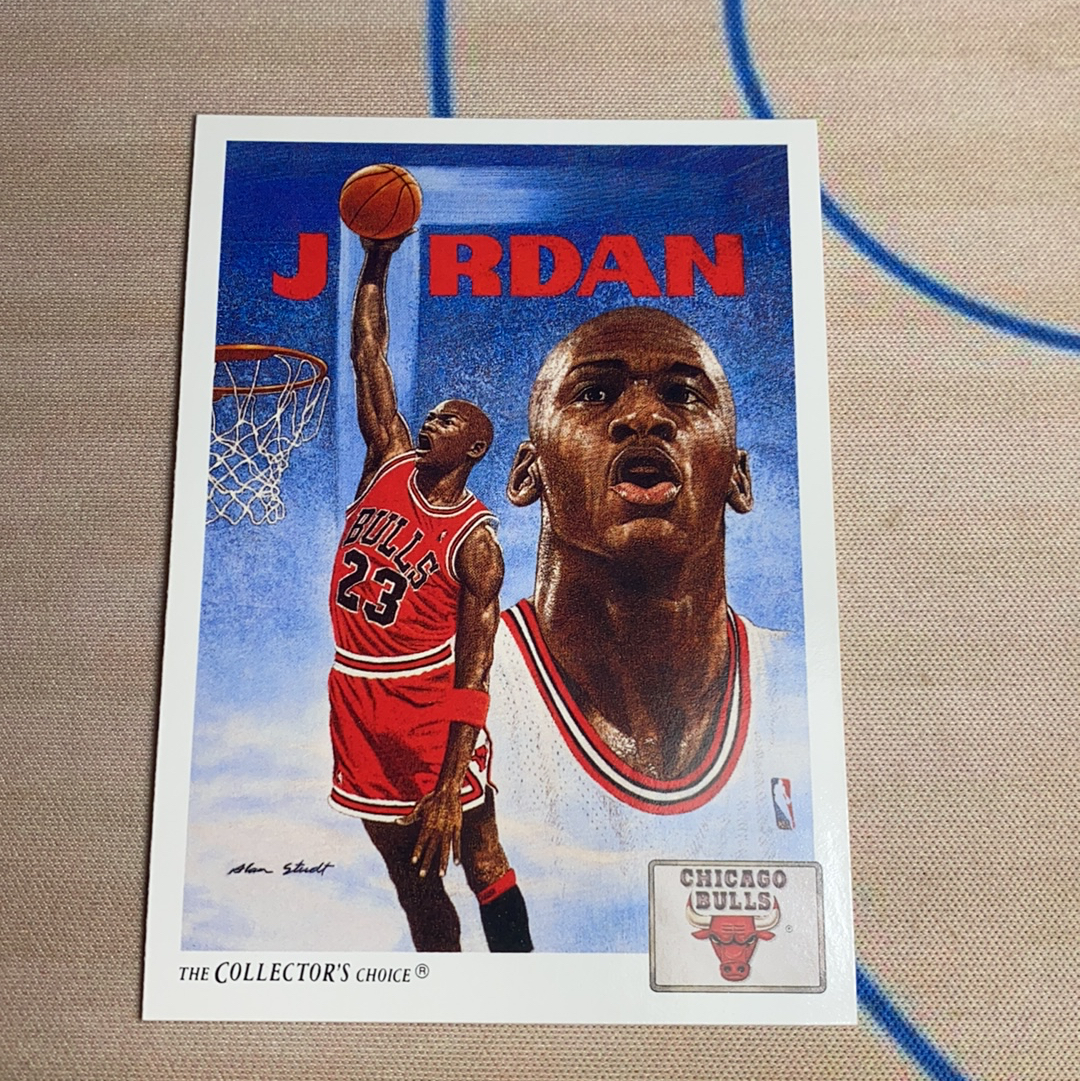 1991-92 Upper Deck Choice Michael Jordan 迈克尔 乔丹 神 油画手绘特卡 作者签字印签 大头肖像 USA老卡老特 卡品如图 凑套必备